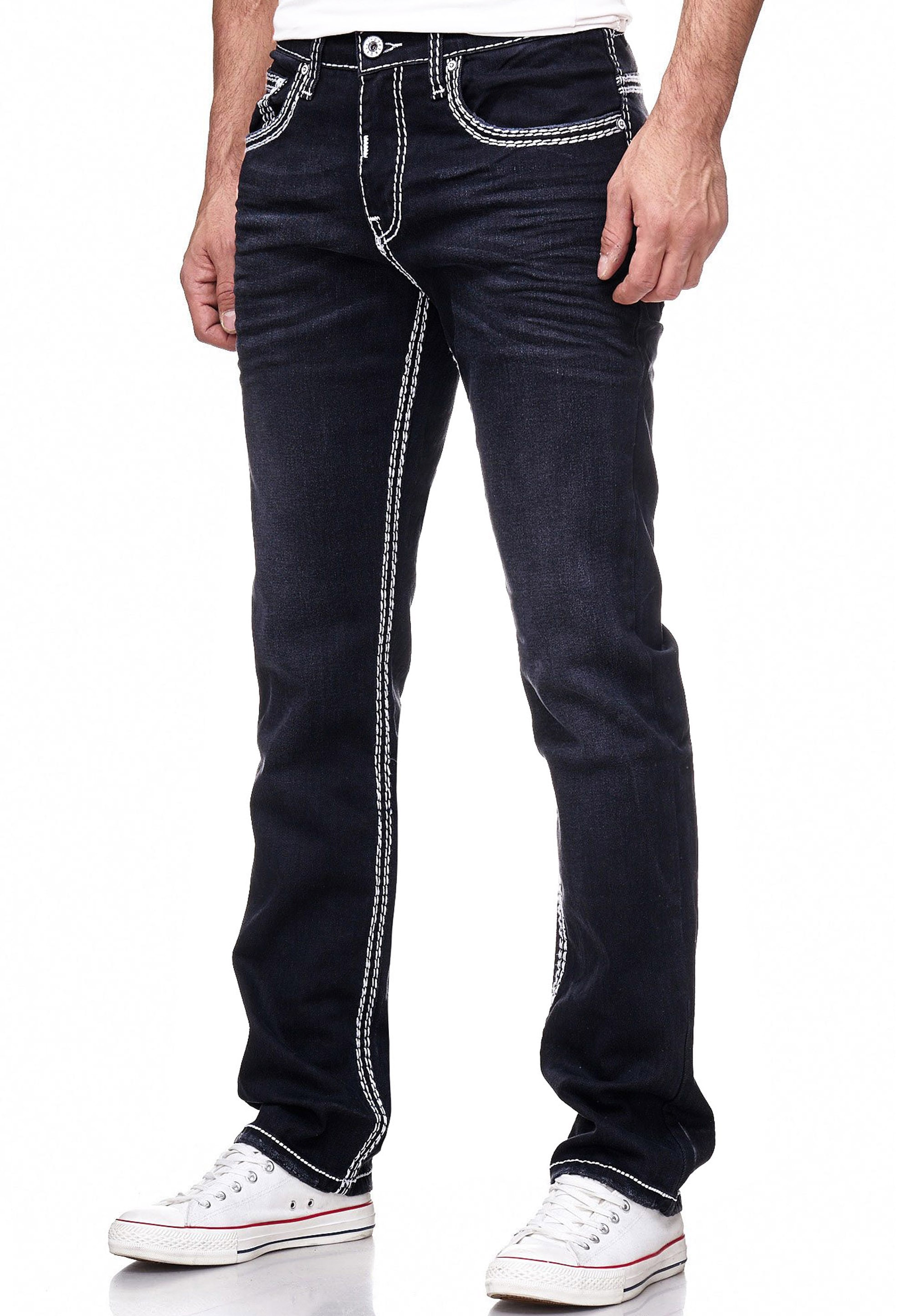 Rusty Neal Straight-Jeans »LEVIN 7«, mit trendigen Kontrastnähten