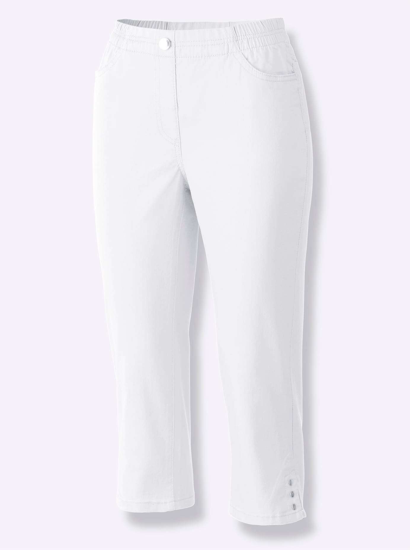 Caprijeans CLASSIC BASICS, Damen, Gr. 44, Normalgrößen, weiß, 96% Baumwolle, 4% Elasthan, unifarben, 3/4-Länge, Jeans 3