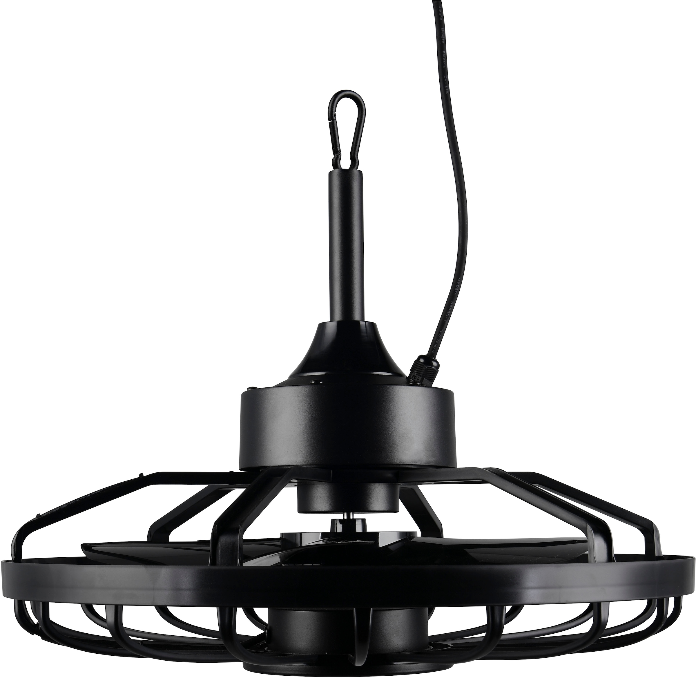REALITY Leuchten LED Deckenleuchte »OSLO mit Ventilator, Deckenventilator mit Hängevorrichtung + 3m Kabel« LED-Board 1 Stk. Farbwechsler | warmweiß - kaltweiß outdoortauglicher Ventilator IP44 für Garten, Terrasse oder Bad Ø 51cm