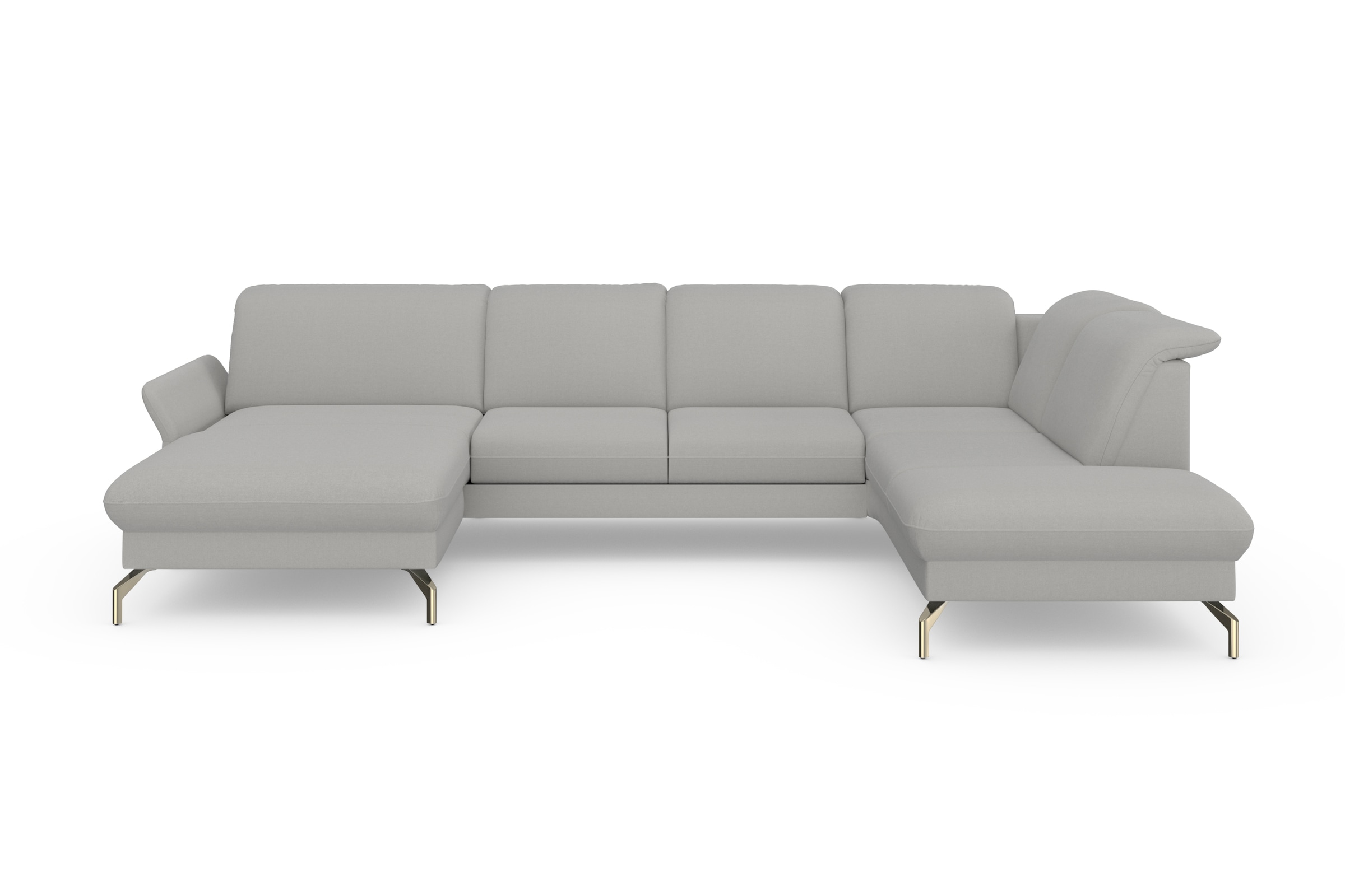 sit&more Wohnlandschaft »Fashion U-Form«, wahlweise mit Kopfteilverstellung, Vorziehsitz, motorisch, Nickelfüße