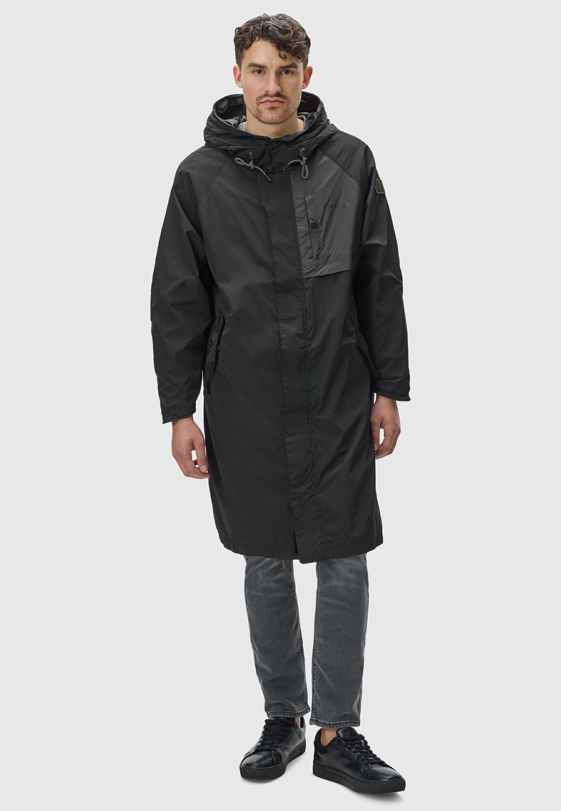 Stone Harbour Regenmantel »Zafaar«, Lange Herren Regenjacke mit Kapuze