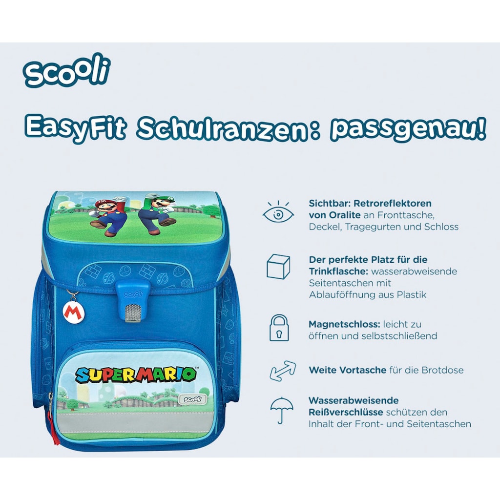 Scooli Schulranzen »EasyFit, Super Mario«, Reflektoren