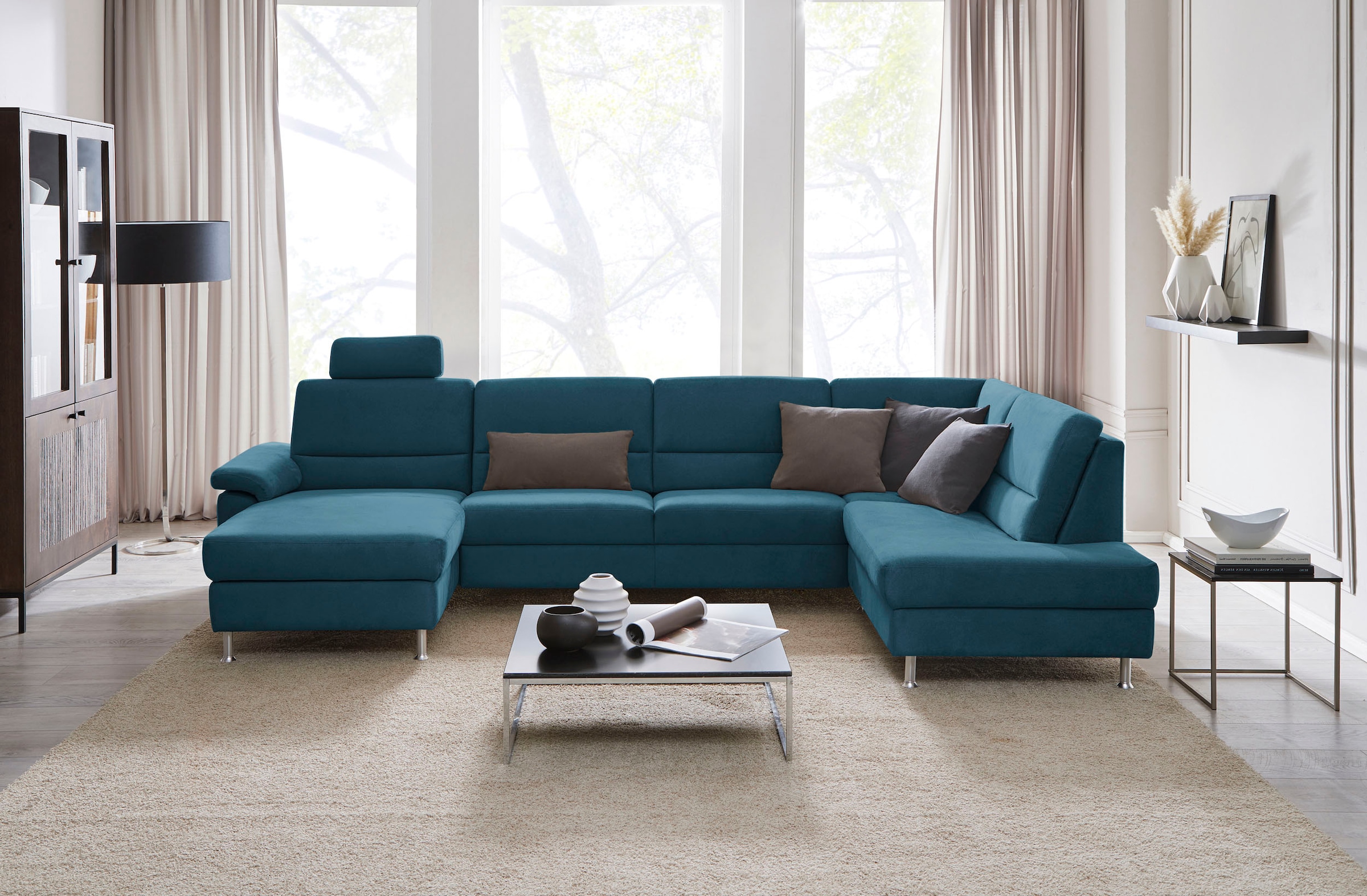 CALIZZA INTERIORS Wohnlandschaft »Onyx U-Form«, (3 St.), wahlweise mit Bettfunktion und Bettkasten