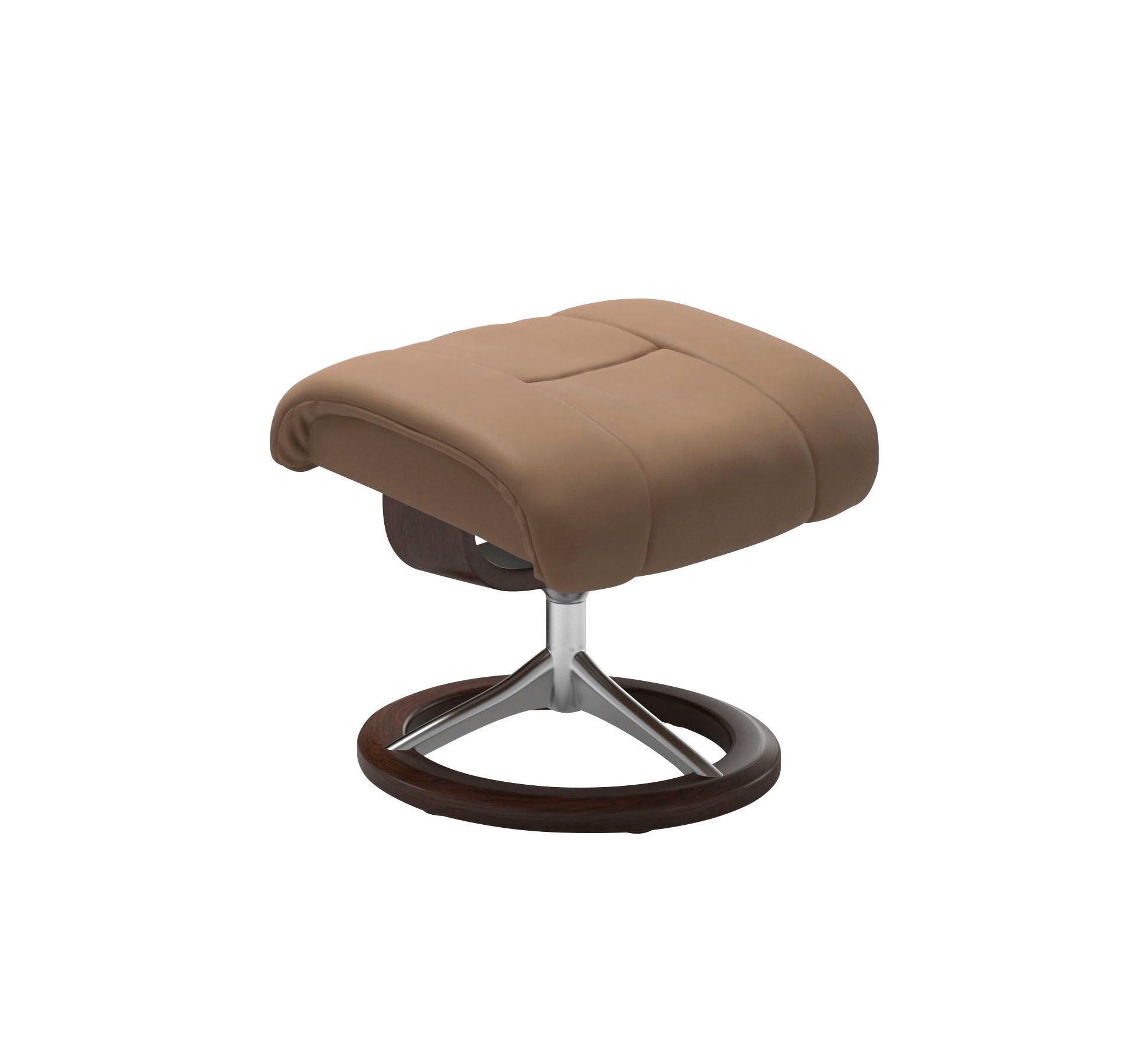 Stressless® Relaxsessel »Reno«, (Set, Relaxsessel mit Hocker), mit Hocker, mit Signature Base, Größe S, M & L, Gestell Braun
