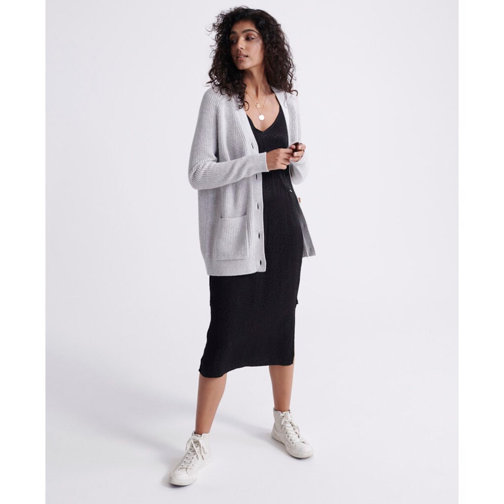 Superdry Cardigan »AUBREY RIB CARDIGAN«, mit Woll- und Kaschmiranteil