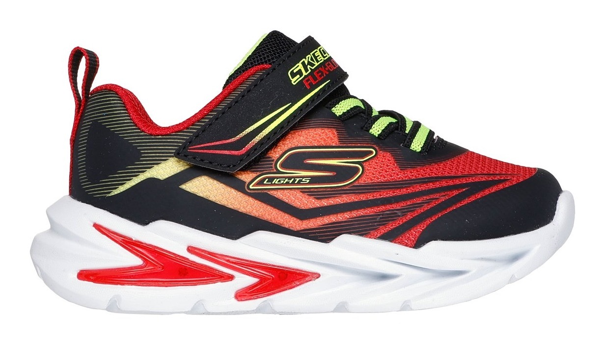 Thumbnail - Skechers Lauflernschuh "FLEX-GLOW ULTRA LIGHTS", Blink,-Klettschuh zum Schlüpfen, Neon, Größenschablone zum Download