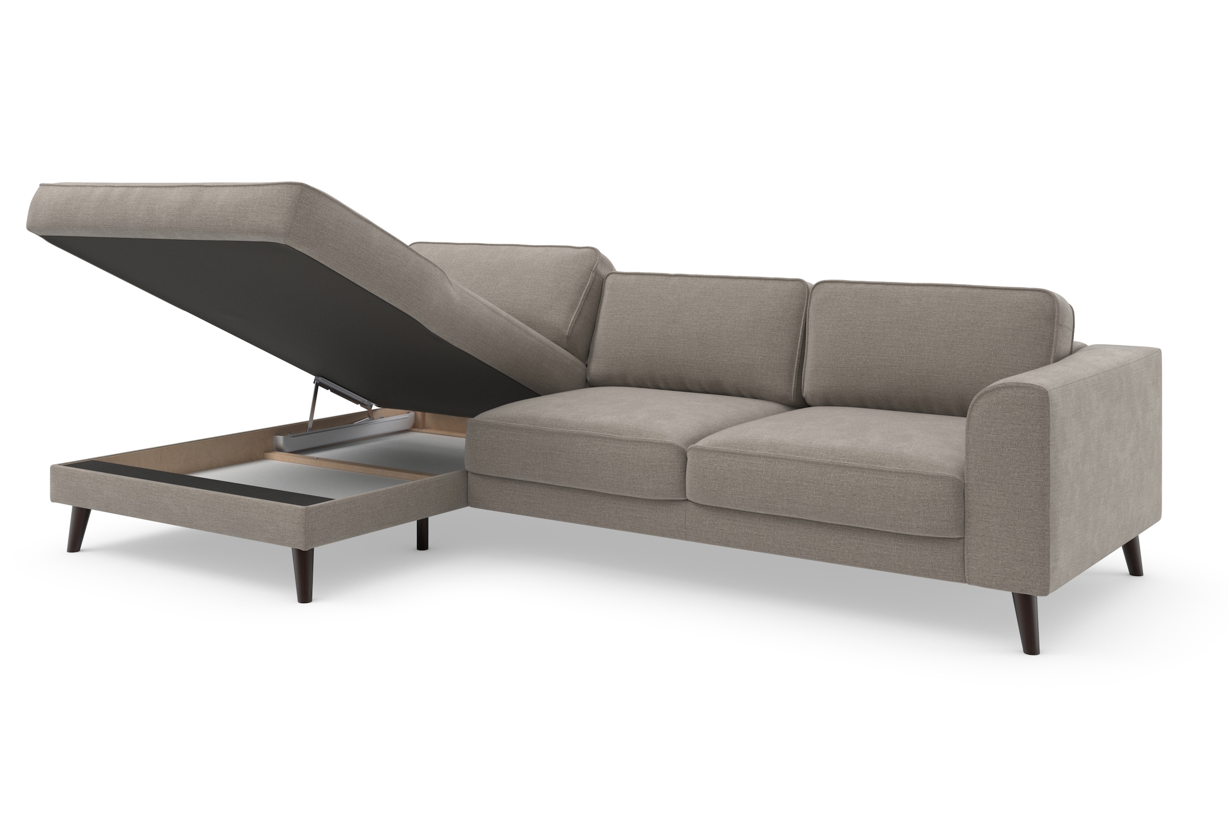 TRENDMANUFAKTUR Ecksofa »Lumber Jack, elegantes Designsofa, zeitlos modern, hoher Sitzkomfort«, wahlweise mit Bettfunktion u. Bettkasten, L-Form