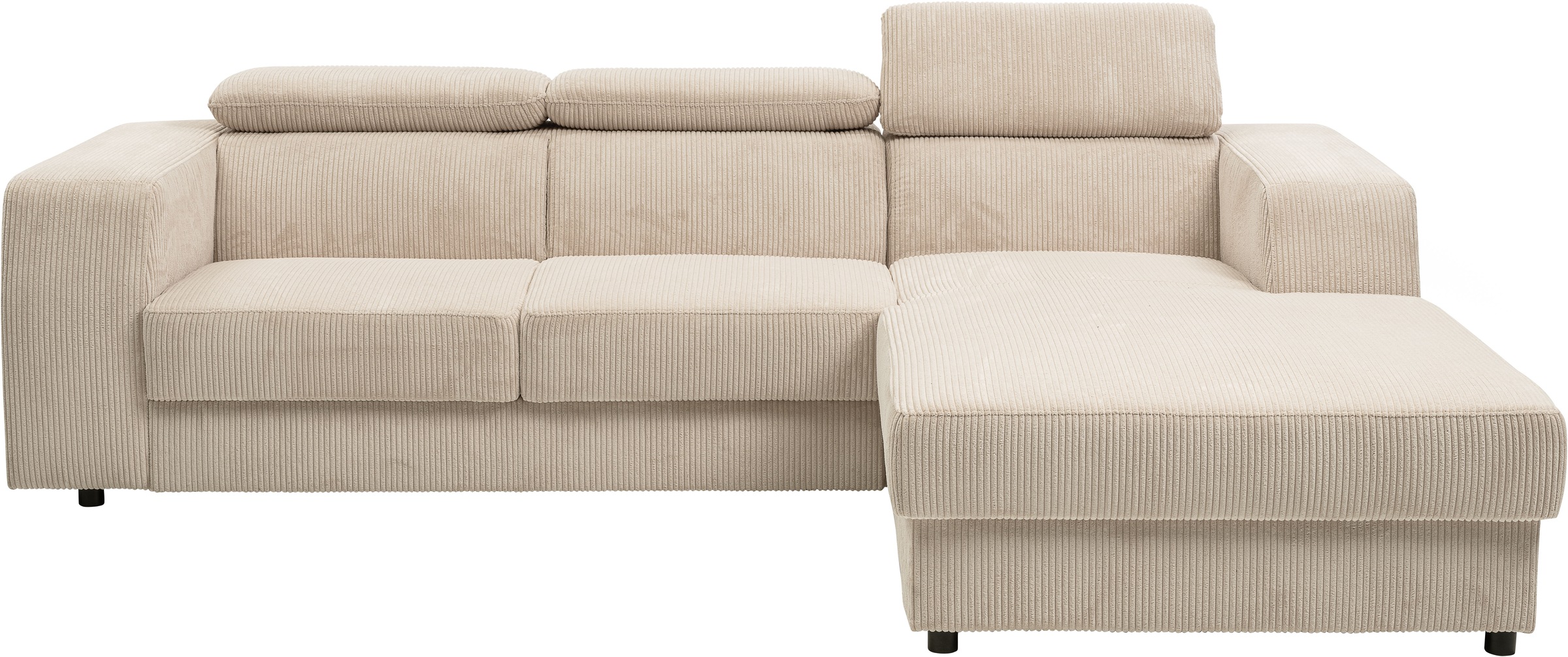 WERK2 Ecksofa »Cherry, modernes Sofa mit Komfortfunktionen, Breite 270cm, L-Form,«, bequem, mit verstellbaren Kopfteilen, Schlaffunktion und Bettkasten