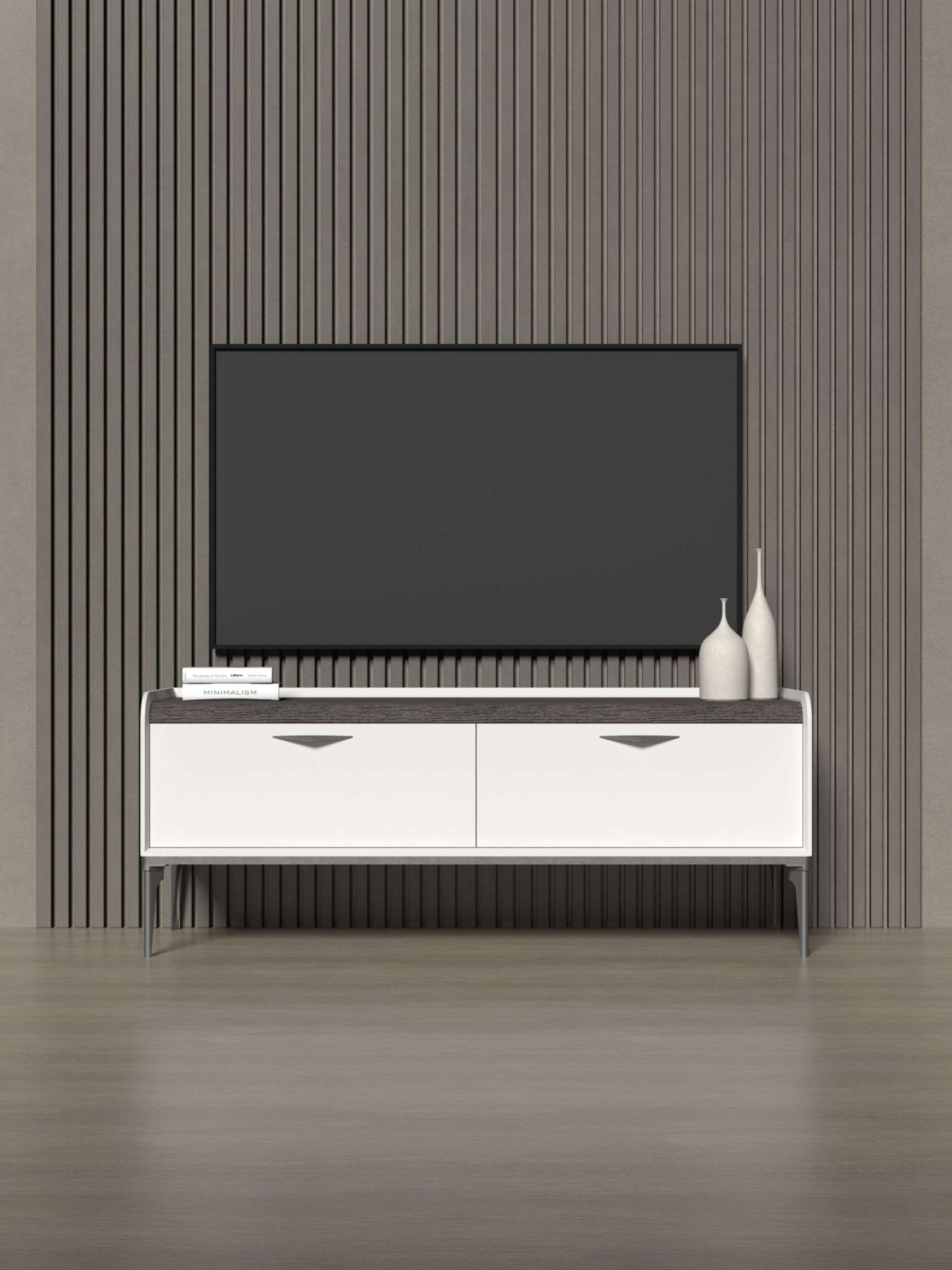 OTTO home Lowboard "Sofy TV-Lowboard, TV-Kommode, TV-Schrank, TV-Unterschrank, TV-Möbel" UV lackiert, Soft Close Funktion, Metallgestell in Anthrazit Dekor