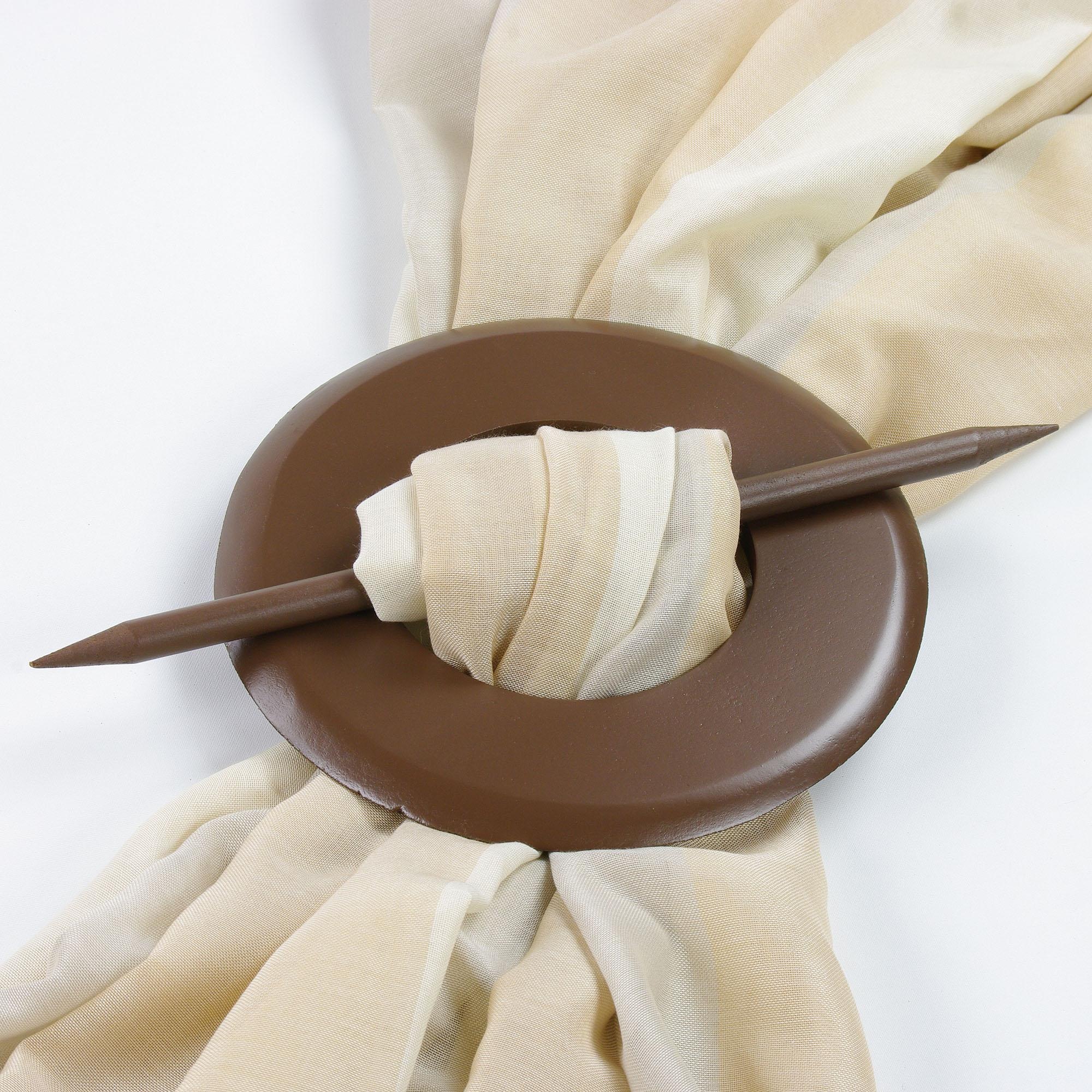 Raffspange LIEDECO, Ø:10,5cm, braun, Obermaterial: 100% Holz, Raffhalter, aus Holz