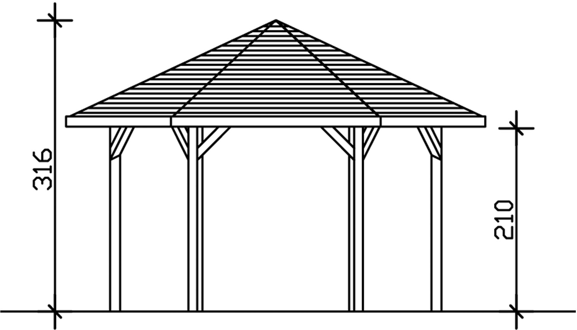 Skanholz Holzpavillon »Nancy 3«, Leimholz, 393 x 340 cm