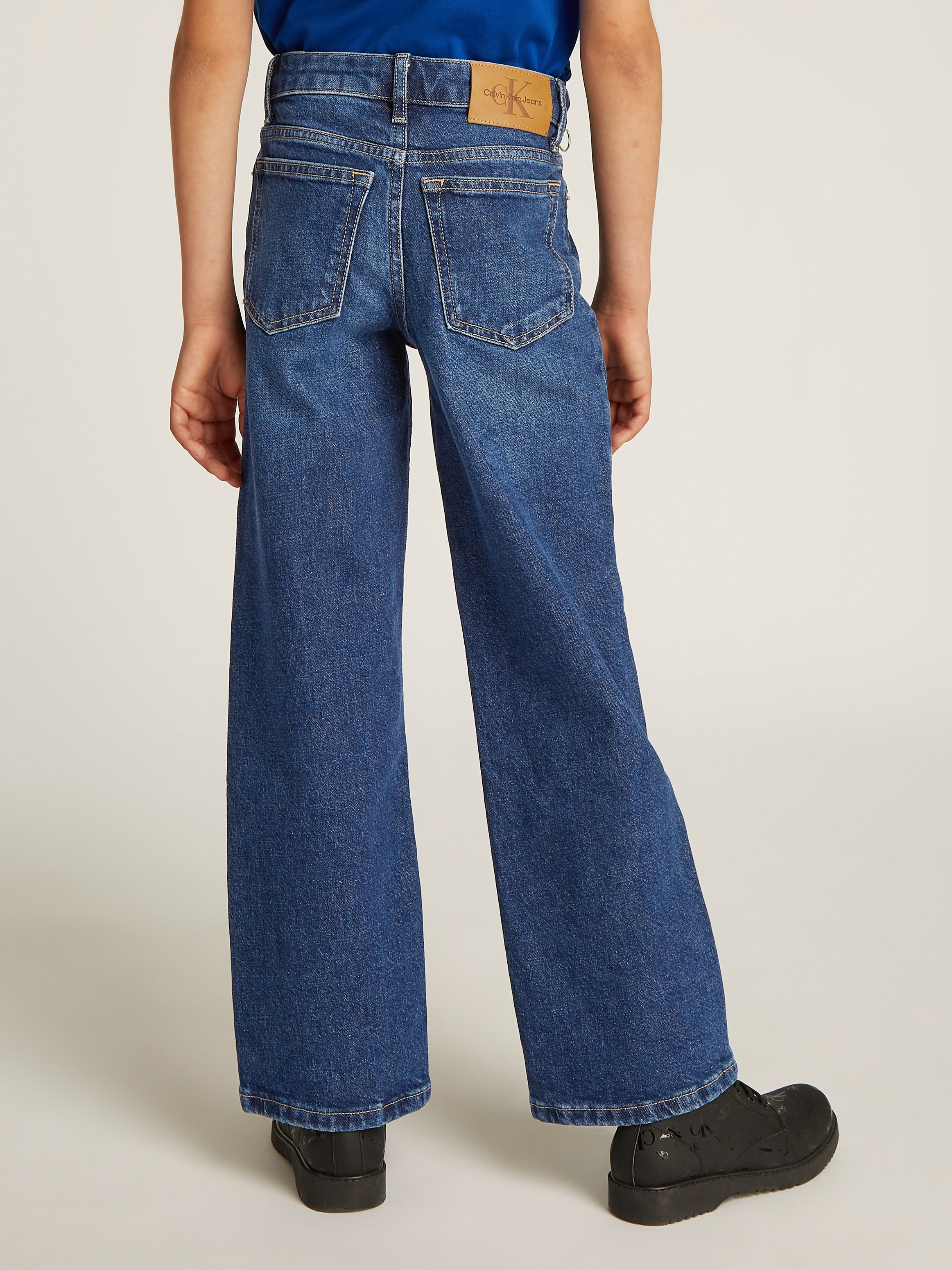 Calvin Klein Jeans Weite Jeans , verstellbarer Bund, weites Bein, hohe Taille, Baumwoll-Stretch
