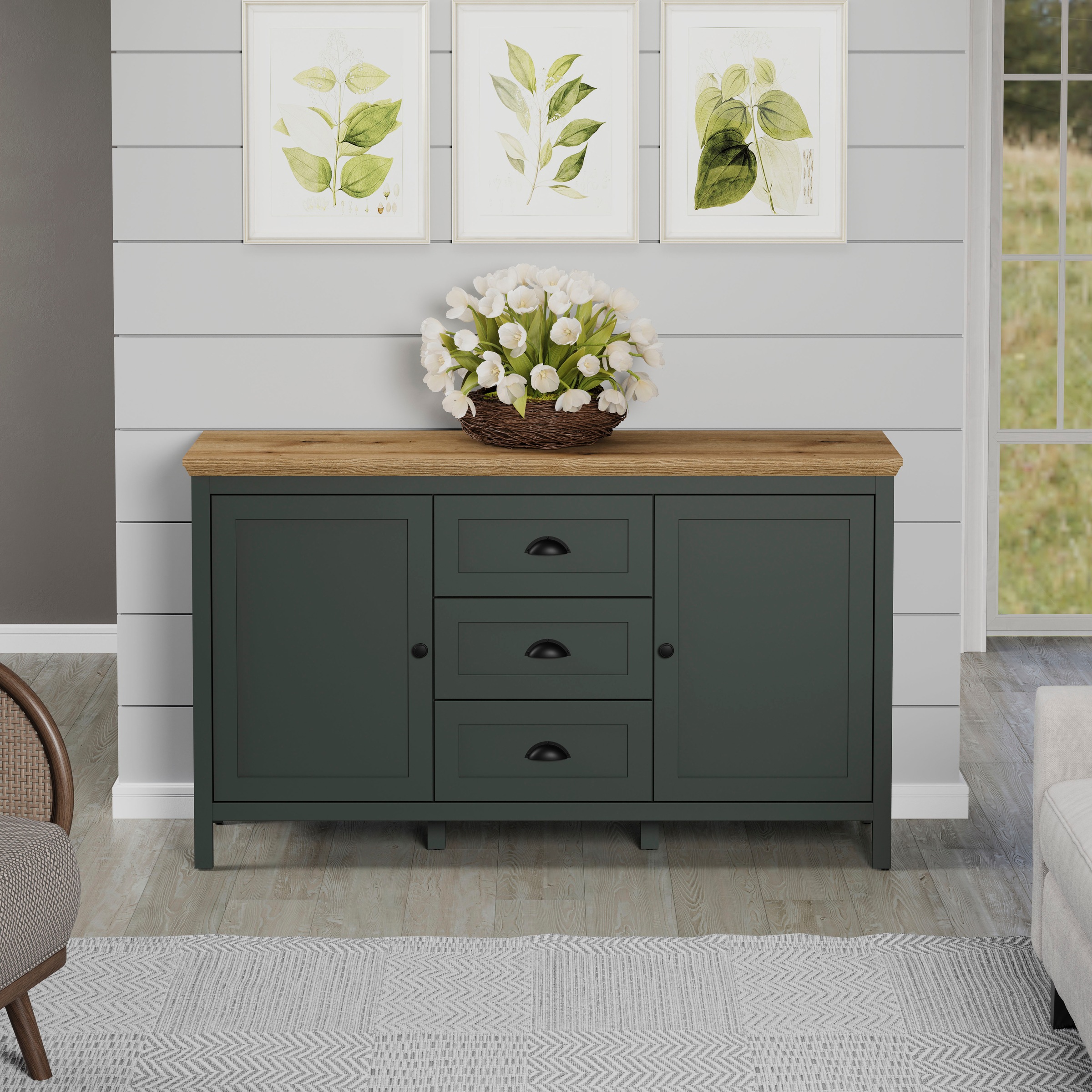 Home affaire Sideboard »Vienna« 1 Stk. tlg. Kommode im Landhausstil mit 3 Vollauszug-Schubladen und 4 Fächer
