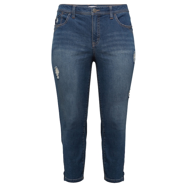Sheego Stretch-Jeans »Große Größen«, in 7/8-Länge mit Destroyed-Effekten  für bestellen | BAUR