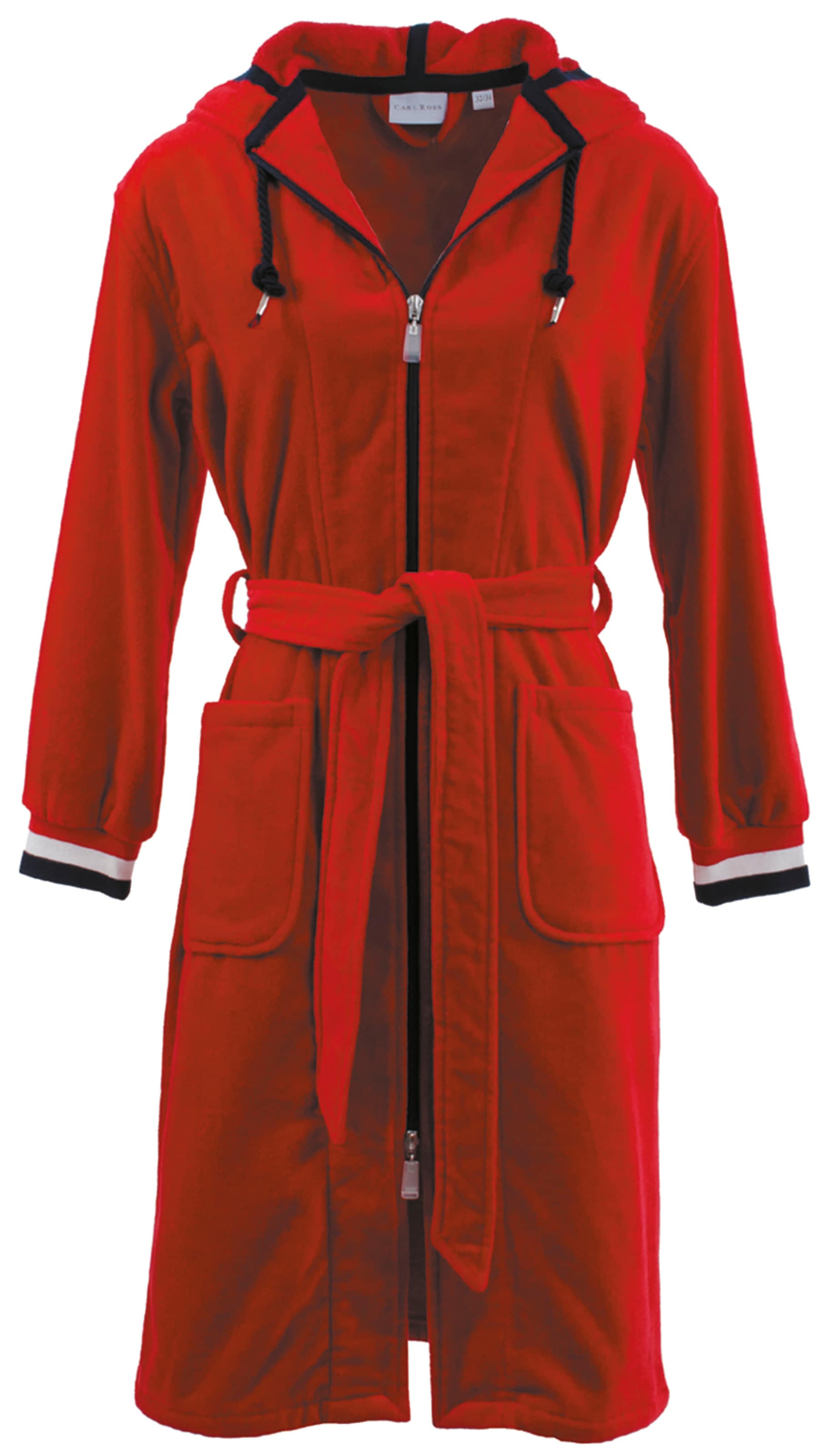 Carl Ross Damenbademantel "437410" 1 Stk. tlg., mit Tricolour Ärmelbündchen günstig online kaufen