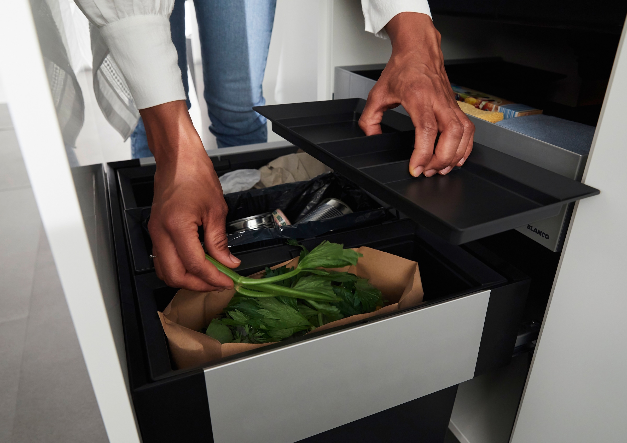 Blanco Mülltrennsystem »Select II XL 60/4« 4 Behälter Orga, Kunststoff, Stahlblech, 600 mm Untermass