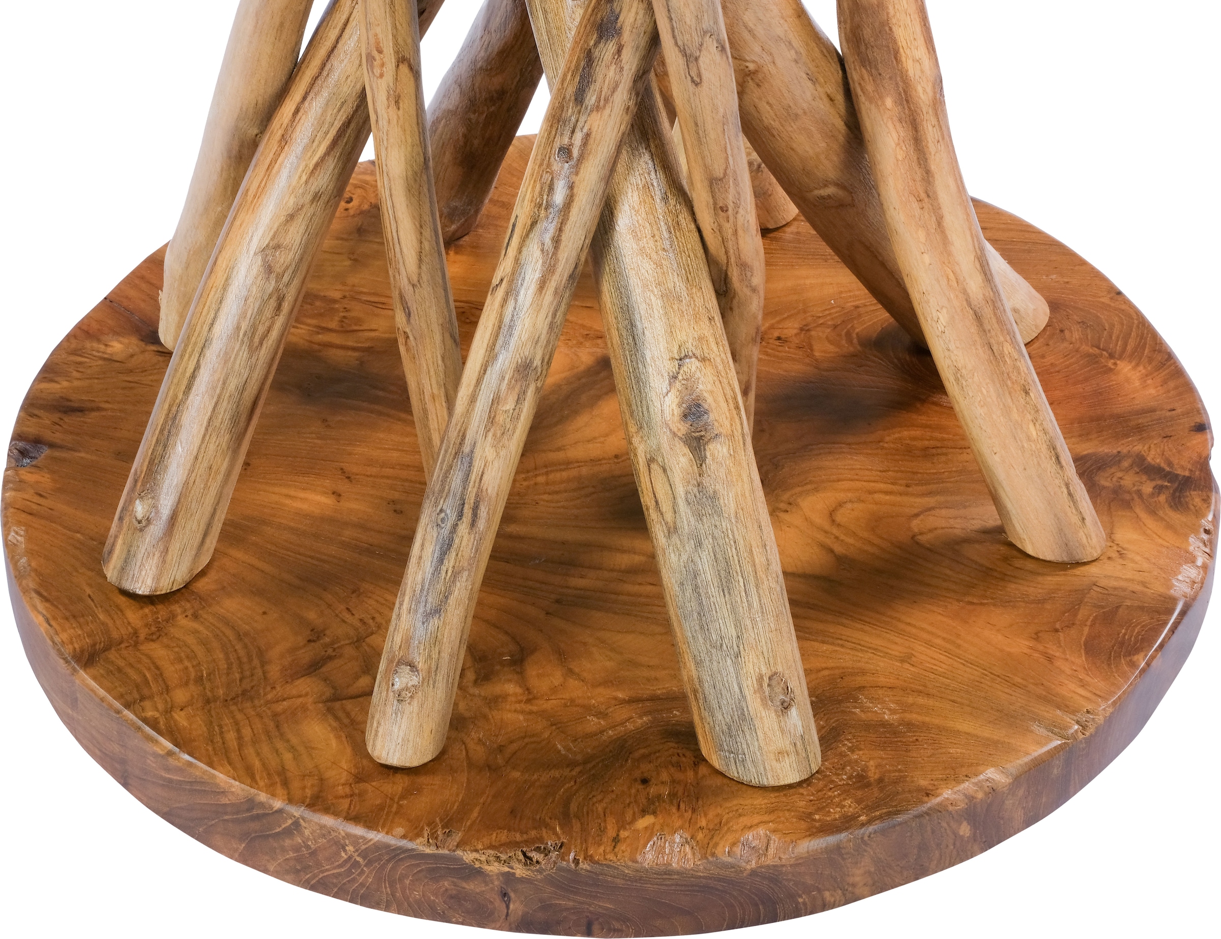Kayoom Beistelltisch »Radix 125, hochwertiges Teakholz, Natur-Design«, (1 St.), Hochwertiges Teakholz, stabile Bauweise, detailreiche Handarbeit