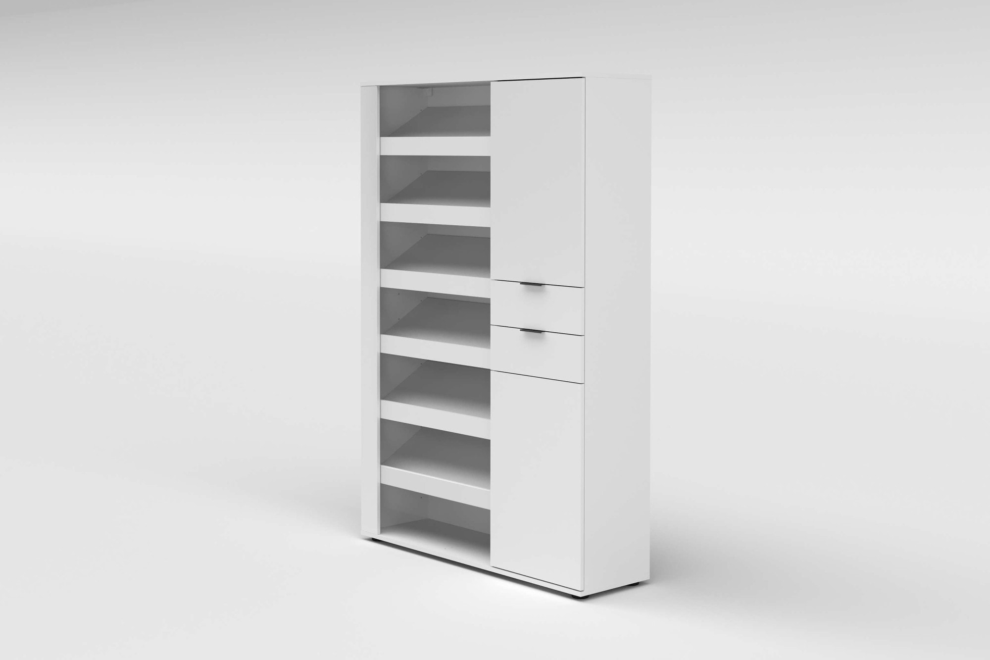 INOSIGN Schuhschrank »BOOST, Schuhschrank,Schuhregal, Breite 120 cm, LED optional bestellbar« 1 Stk. tlg. Hochglanz lackiert mit 7 offenen Fächern, 2 Türen und 2 Schubkästen