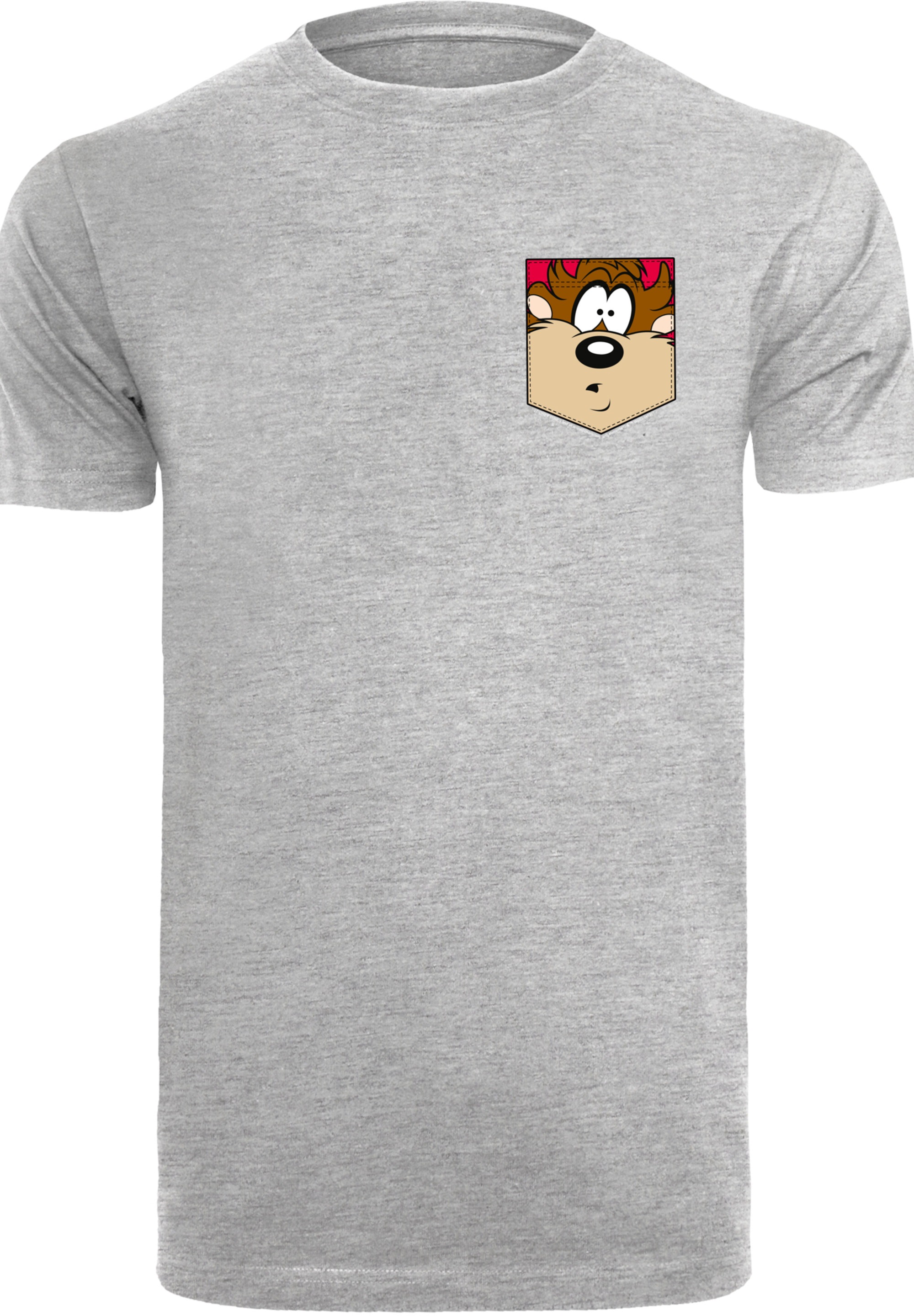 F4NT4STIC T-Shirt »Looney Tunes Tasmanian Devil Face Faux Pocket«, Print