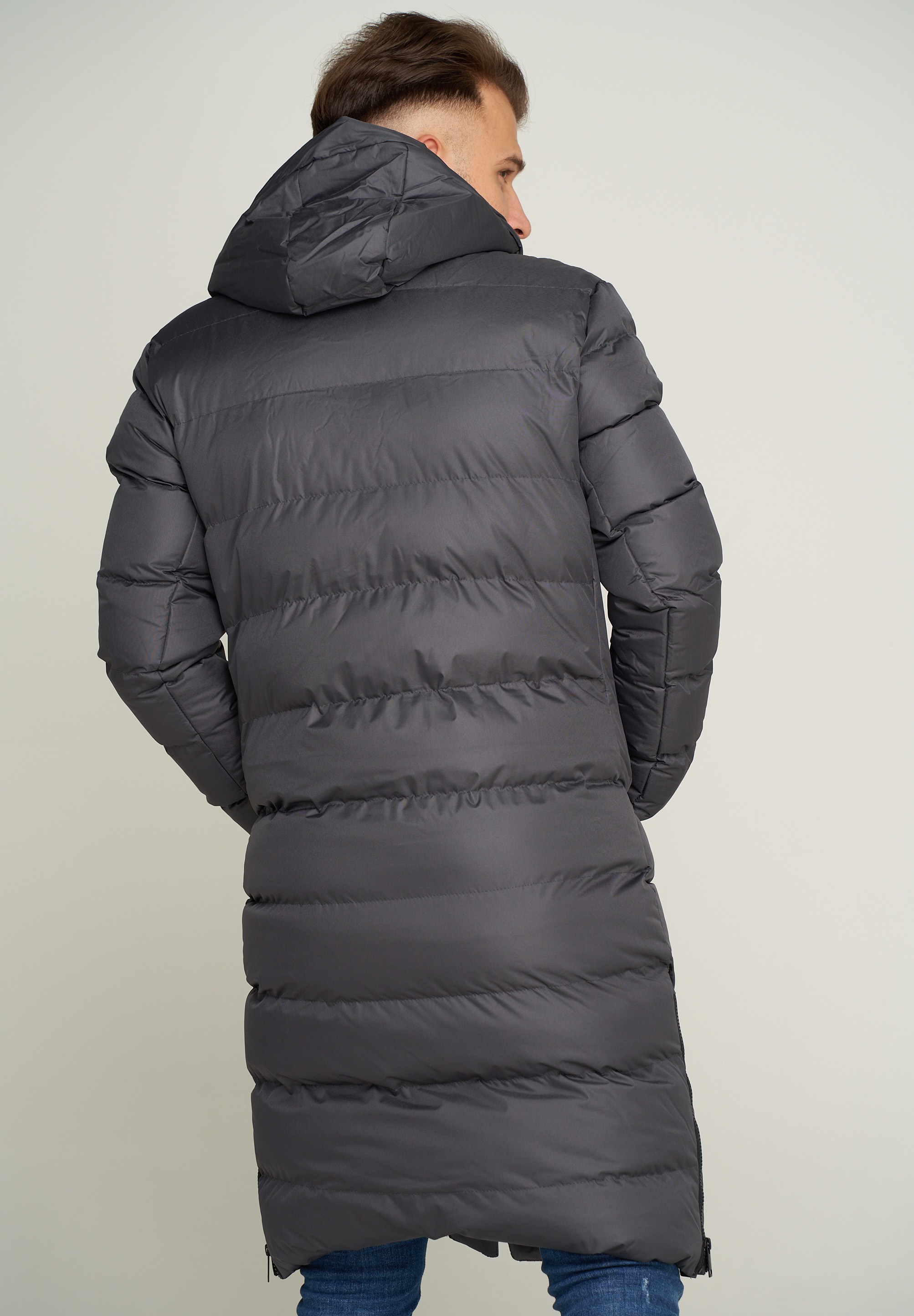 SOULSTAR Parka »Winterjacke als Langer Steppmantel - Winterparka« mit Kapuze Herren warmer Wintermantel Steppjacke Pufferjacke