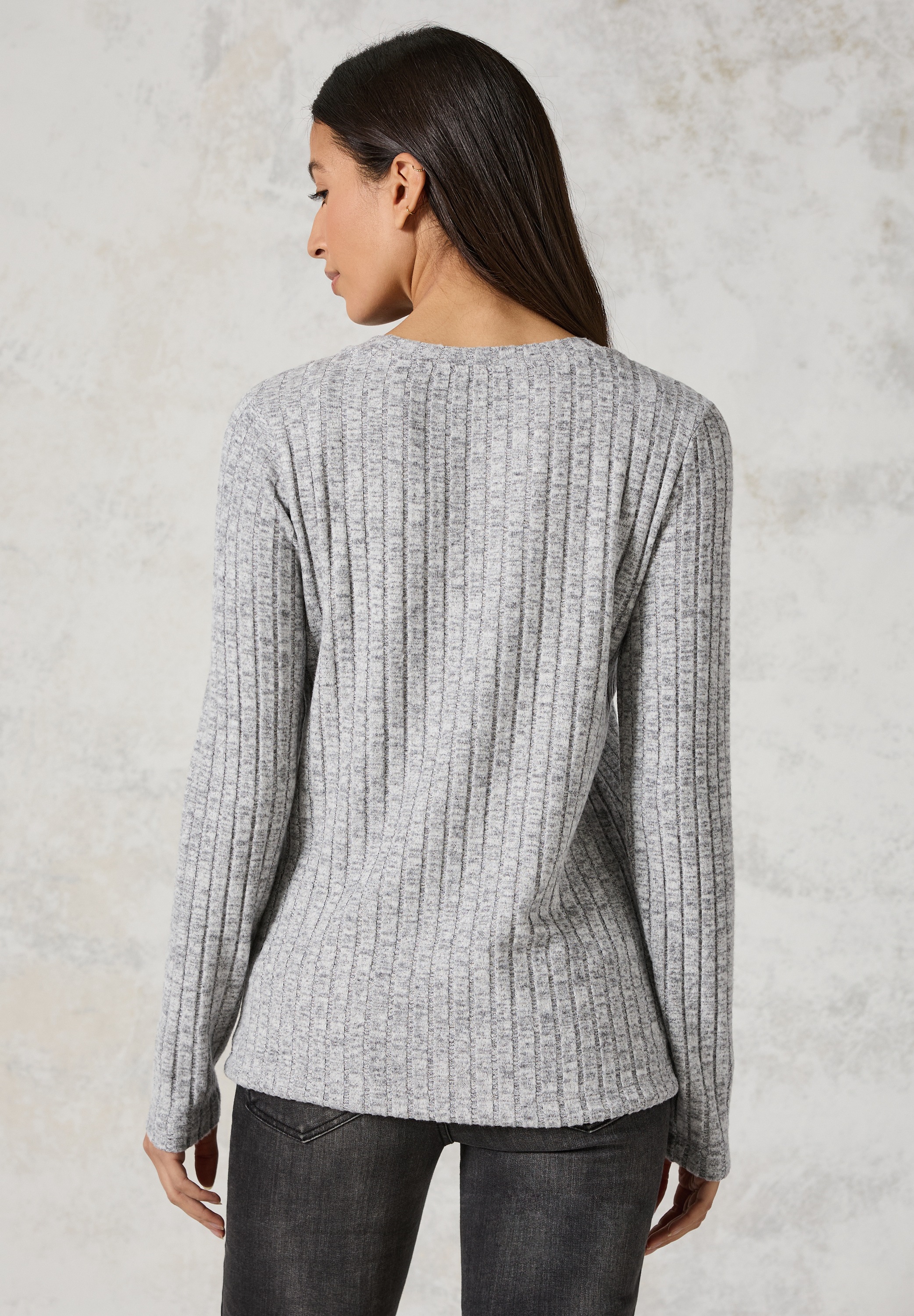 Cecil Langarmshirt, mit Materialmix günstig online kaufen