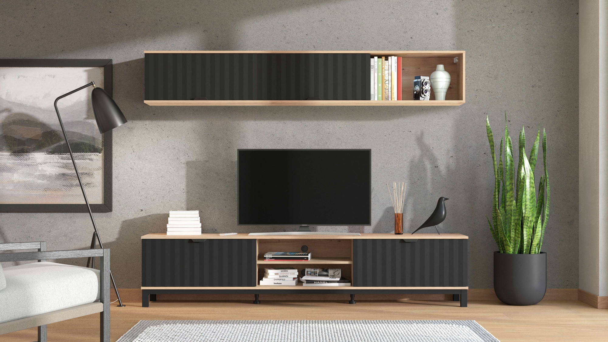 INOSIGN Wohnwand "Monaco inkl. TV- Board und Wandregal" Komplett-Set, 2 Stk günstig online kaufen