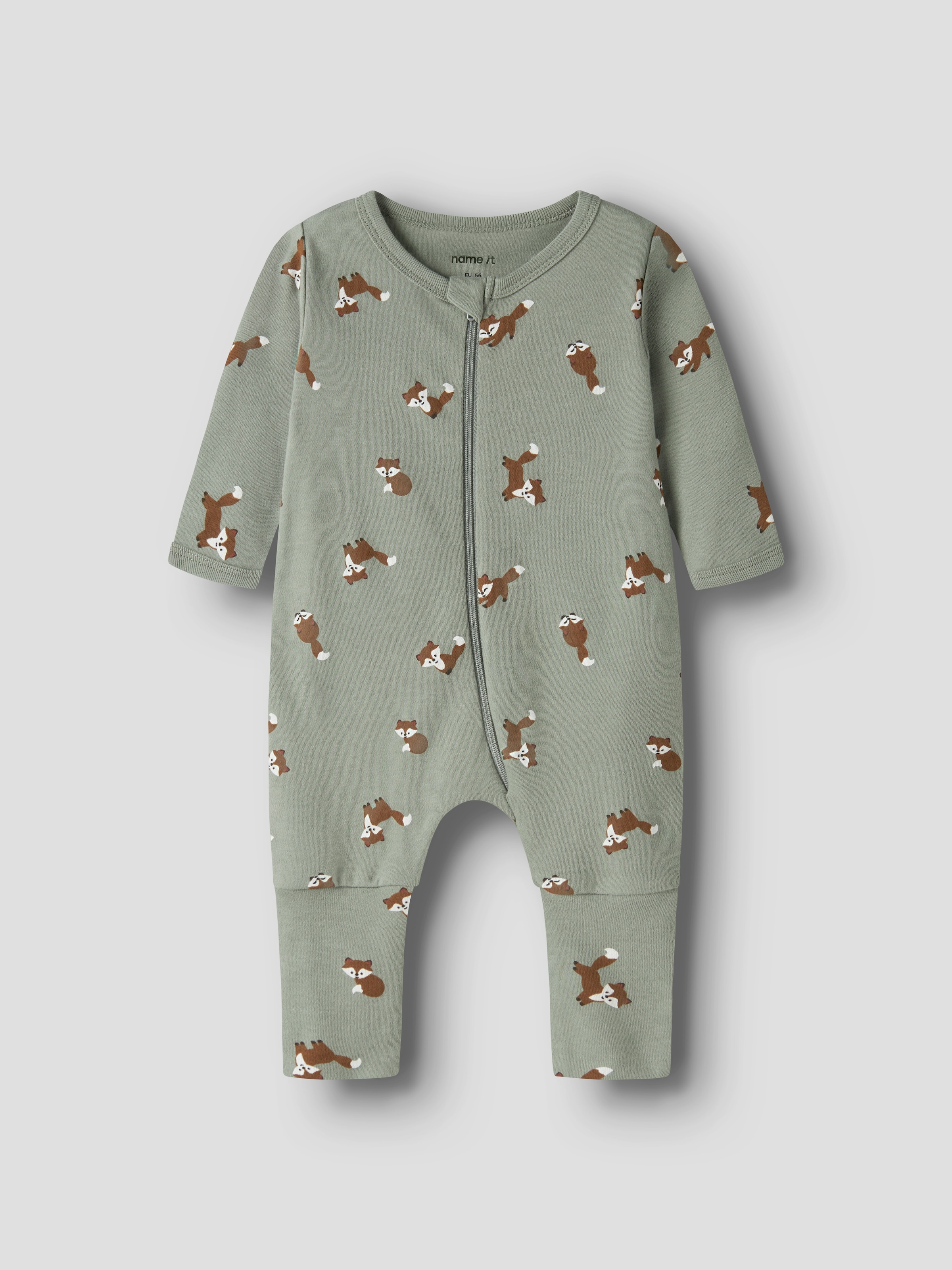 Name It Schlafanzug »NBMNIGHTSUIT 2P ZIP FF FOX NOOS« Packung, 2 tlg. zweiteiliges Set, aus Baumwolle, bequeme Passform, pflegeleicht