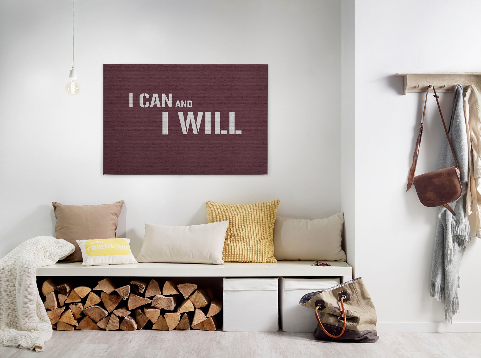 A.S. Création Leinwandbild "message 3" Kunst Sprüche 1 Stk. tlg. Keilrahmen Bild Steinoptik Schriftzug Leinwand-Bild Wohnzimmer modern