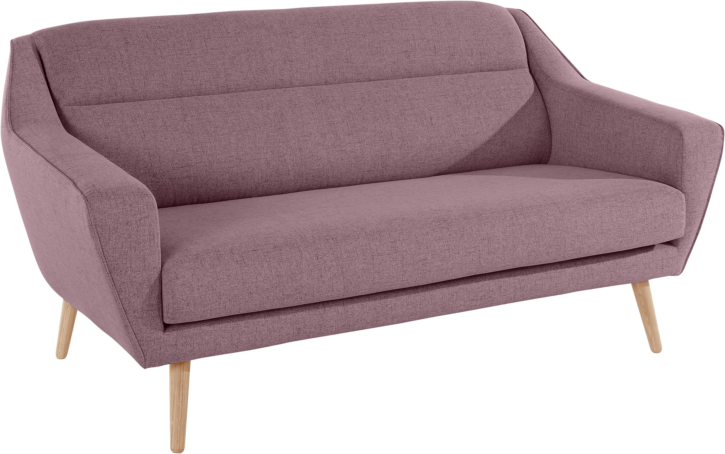 OTTO home 2-Sitzer "Bille" mit Naht im Rückenkissen und Eiche-Beinen, Desig günstig online kaufen