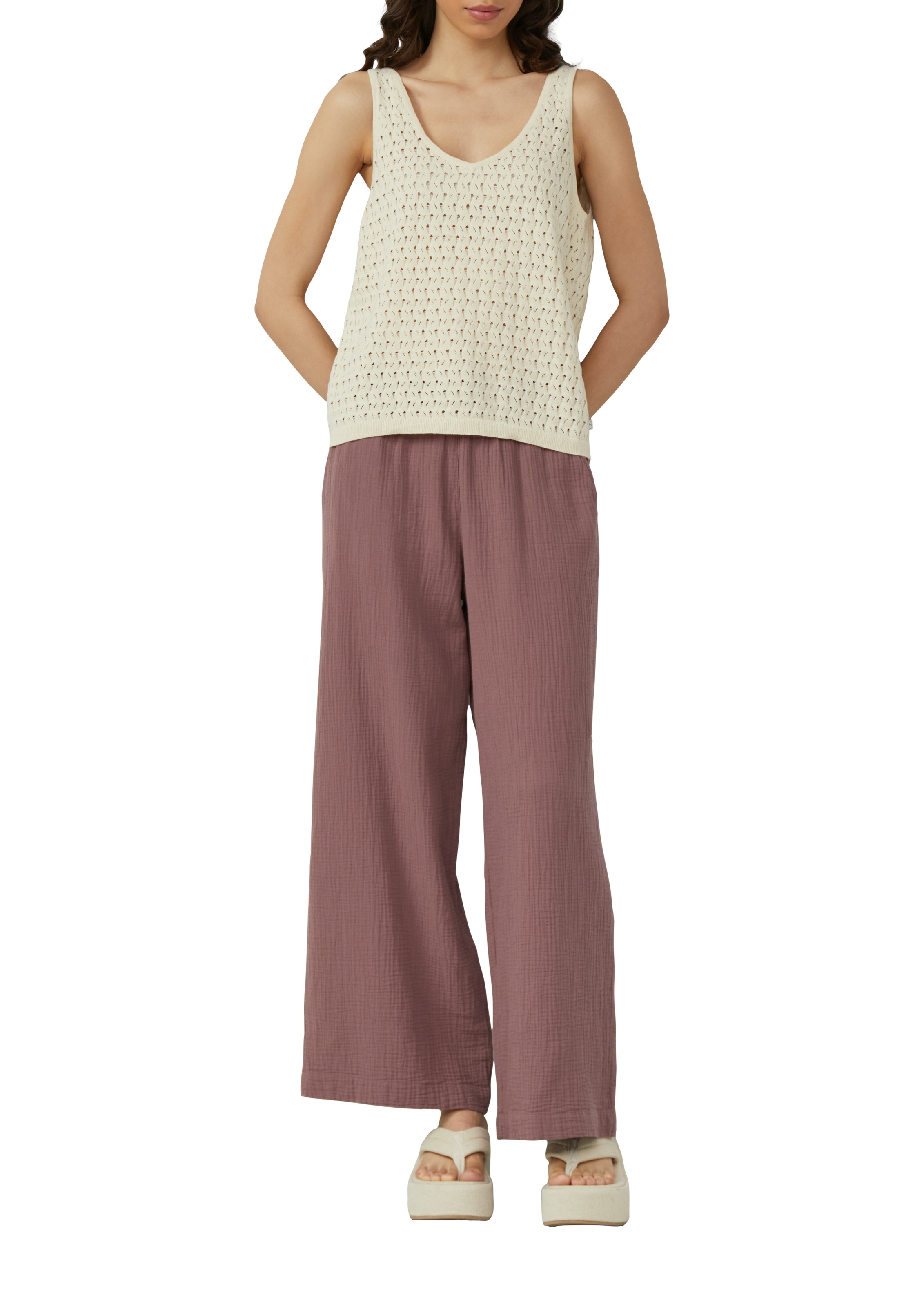 QS Stoffhose, Sommerhose mit elastischem Bund und Tunnelzug