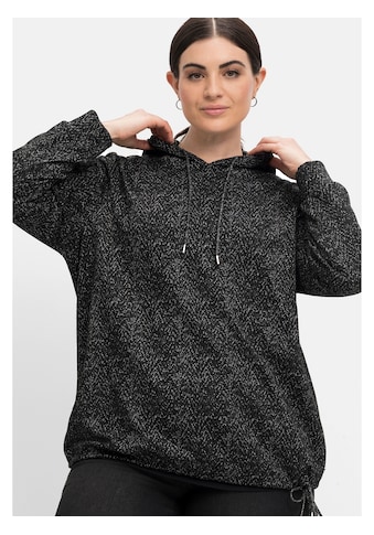 Sheego Kapuzensweatshirt »Große Größen«, in Salz-und-Pfeffer-Optik kaufen