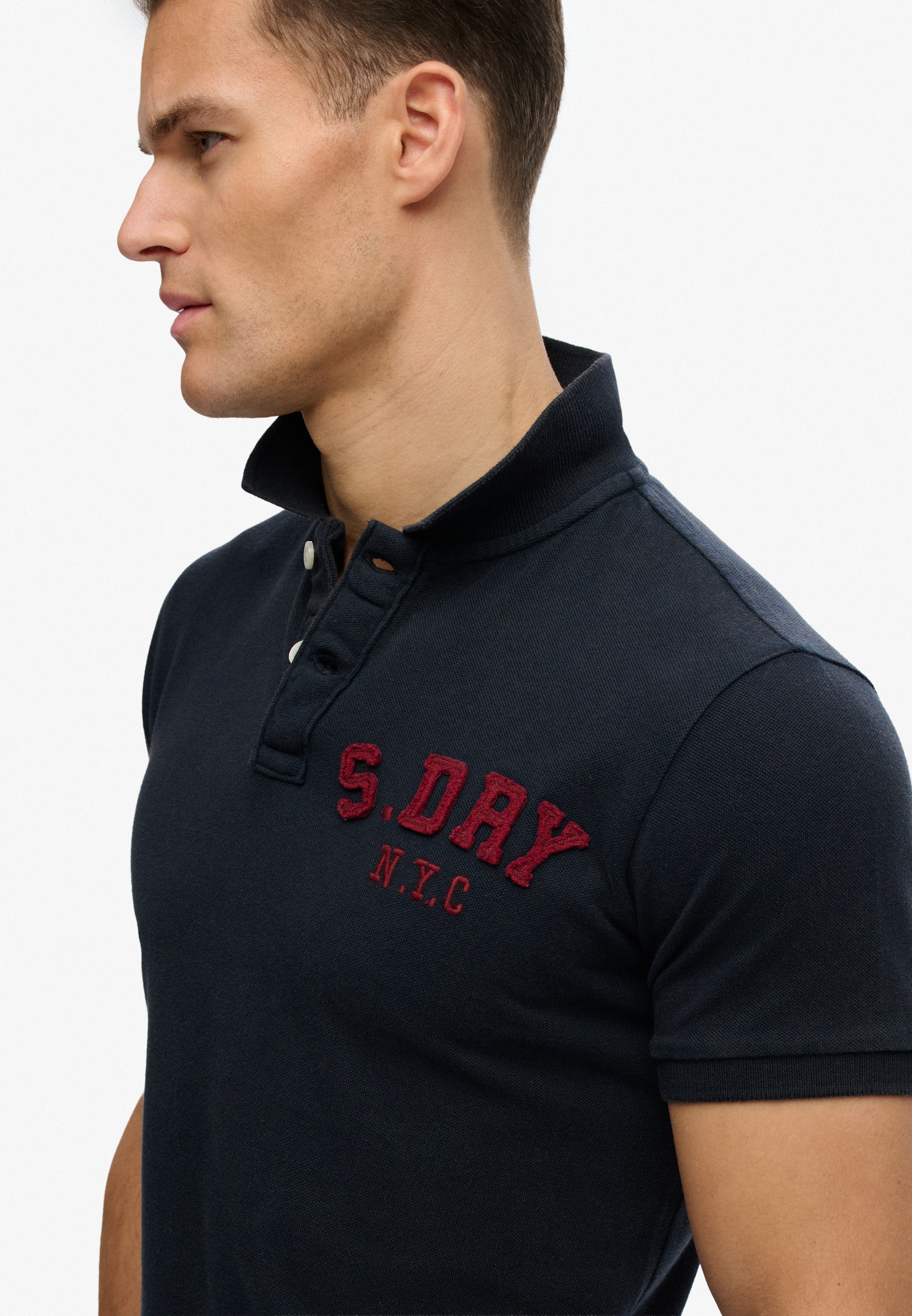 Superdry Vintage Athletic Polo Shirt Navy L 4