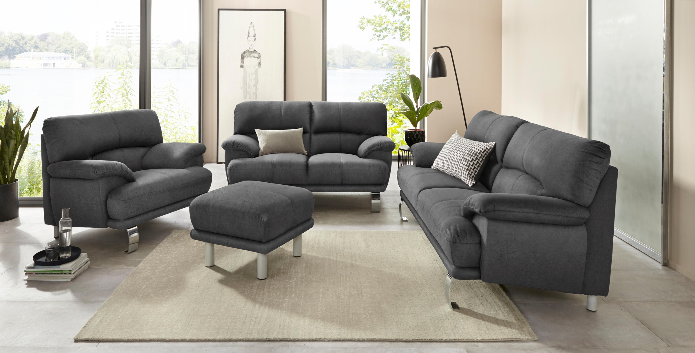 TRENDMANUFAKTUR 2-Sitzer »Cecilia II, mit italienischem Design, tollen Details«, und tollem Sitzkomfort