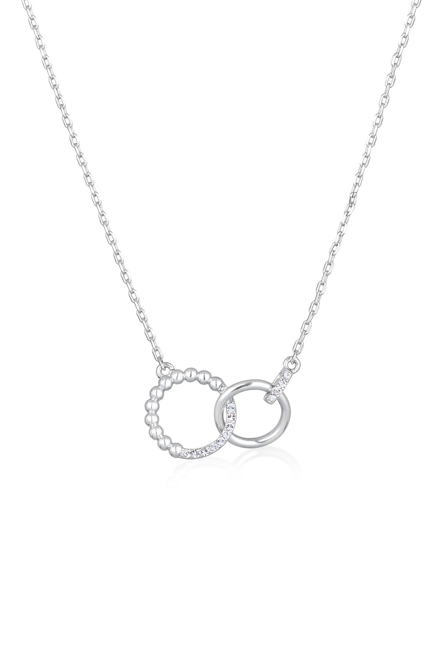 Elli Silberkette »Halskette Ringe Infinity Kristalle Silberfarben für Damen«