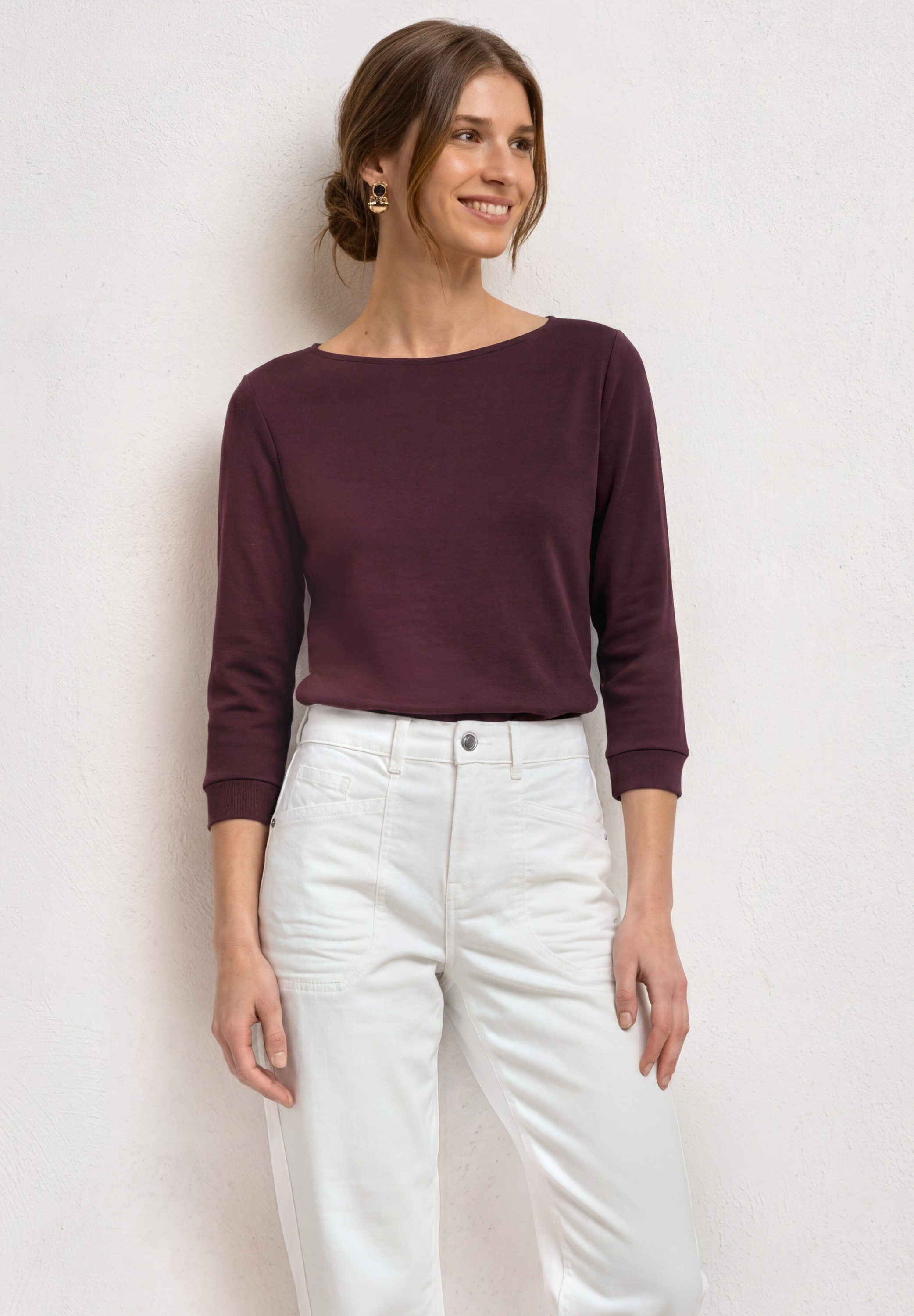 STREET ONE Langarmshirt mit U-Boot-Ausschnitt