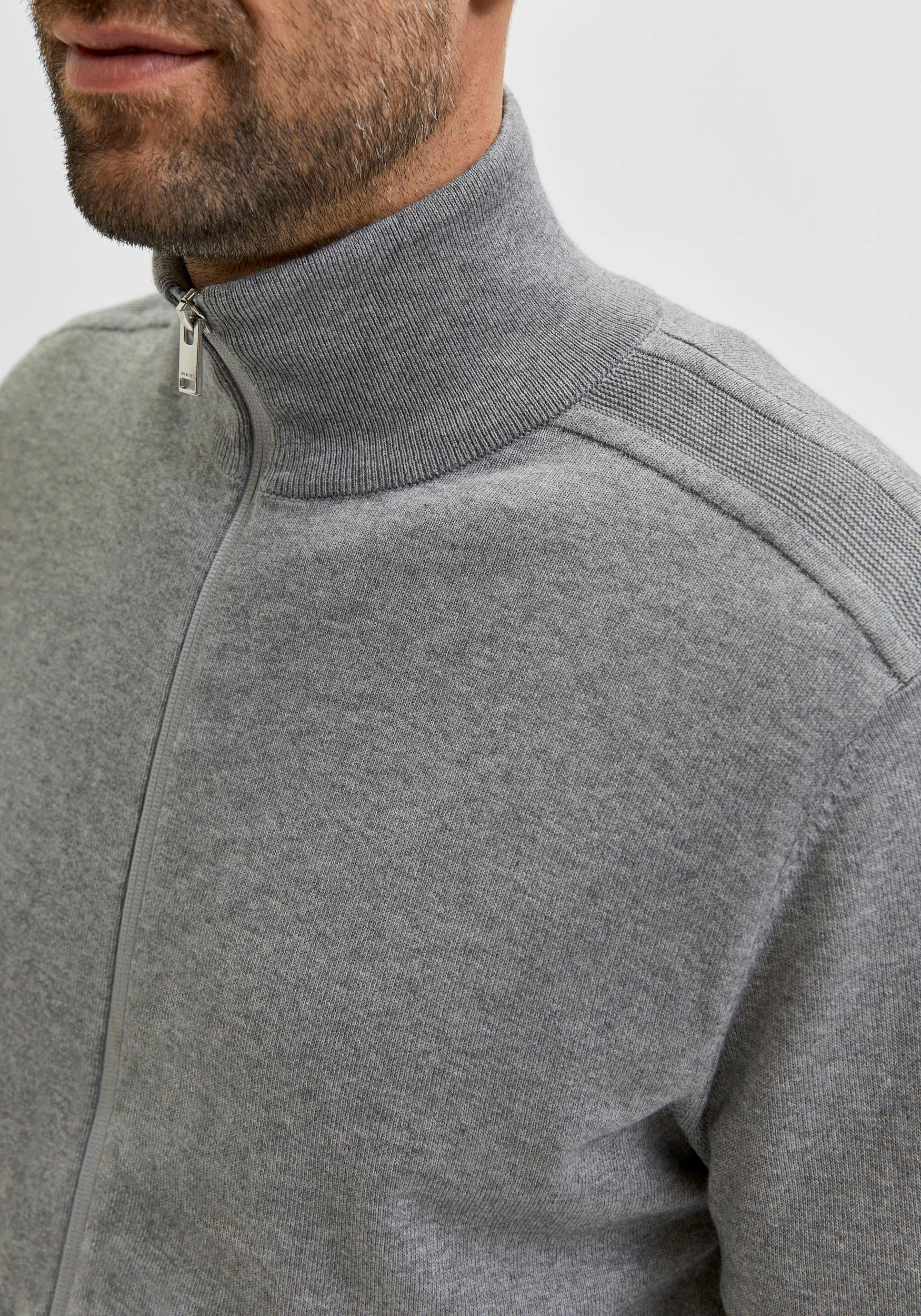 Selected Homme Slhberg Full Zip Cardigan Grey M 3