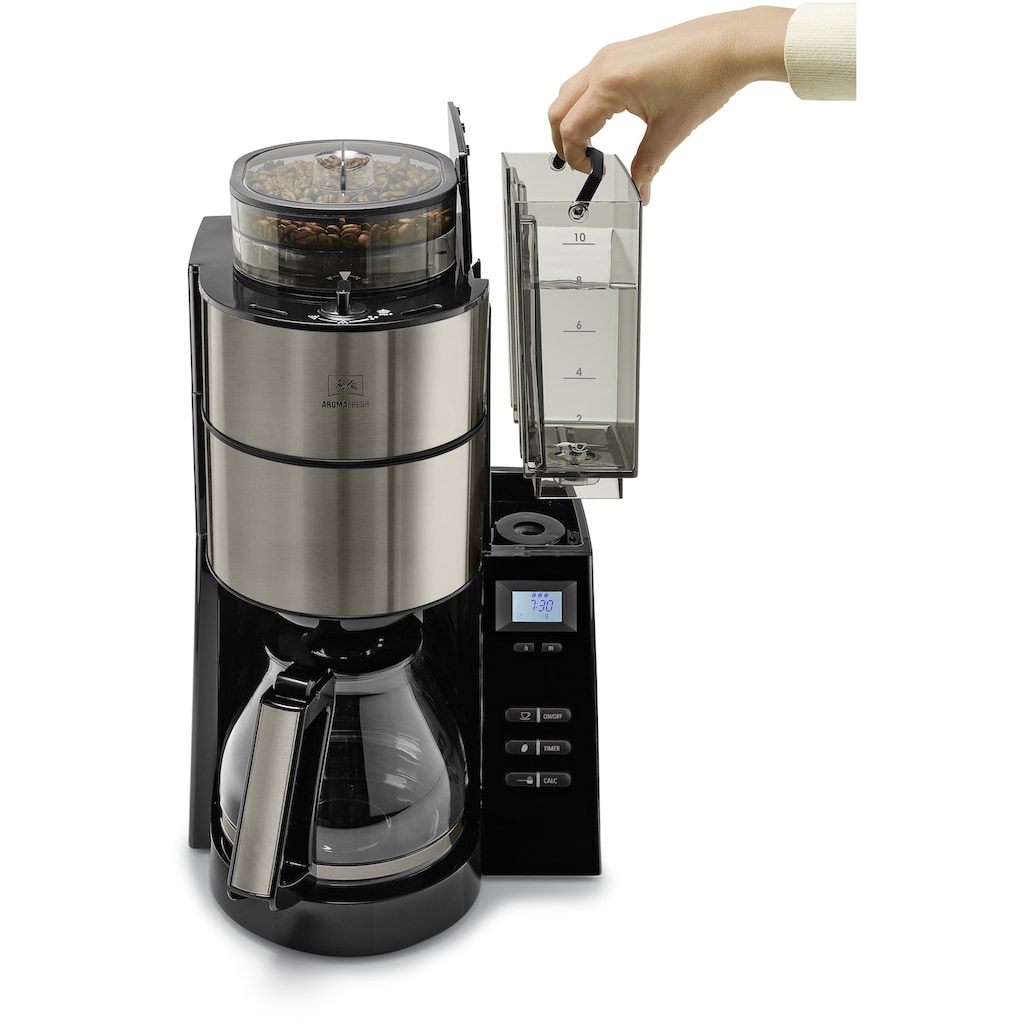 Melitta Kaffeemaschine mit Mahlwerk »AromaFresh«, 1,25 l Kaffeekanne, Papierfilter, 1x4