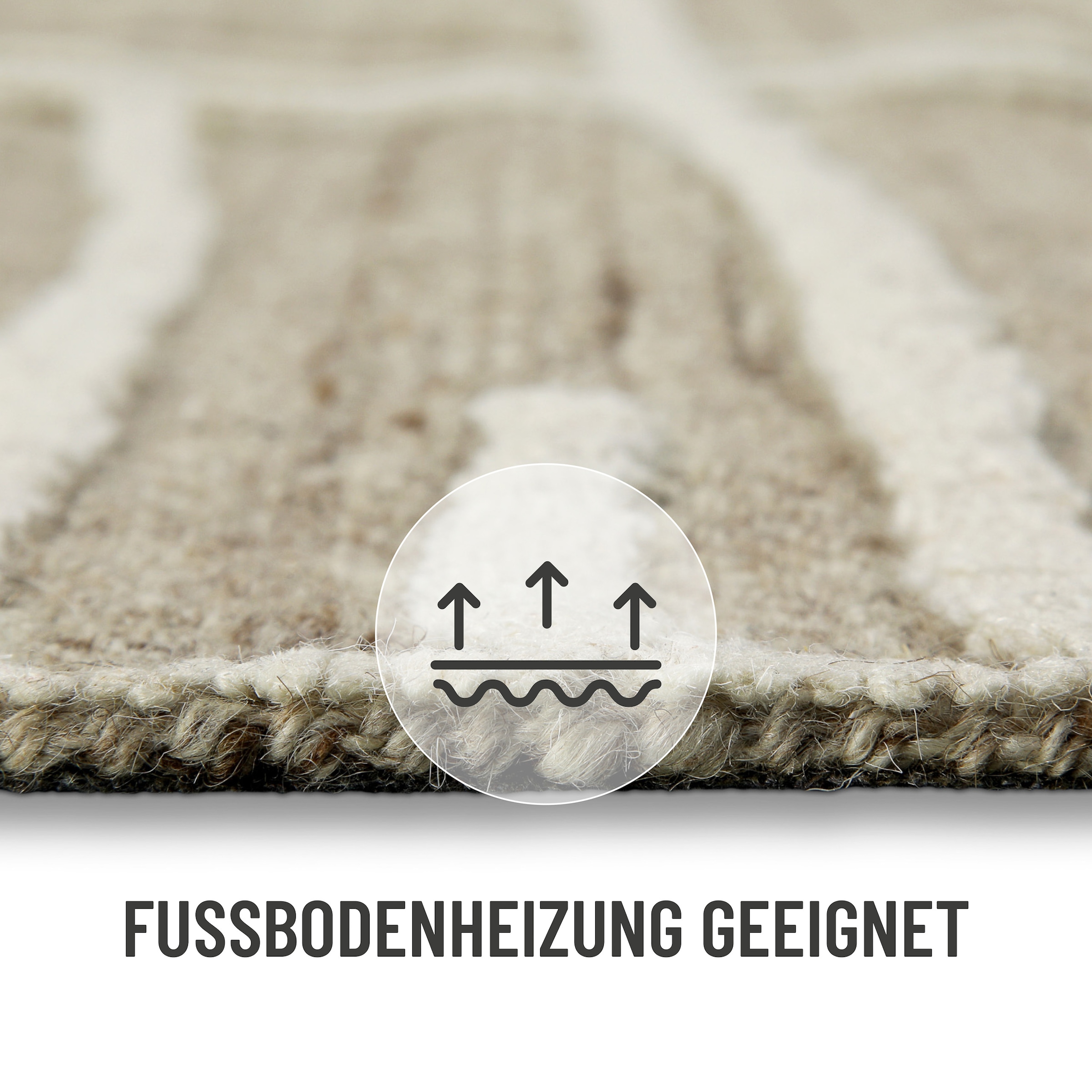 Wecon home Teppich »Hamptons TWENTYFIVE«, rund, 10 mm Höhe, Kurzflor, Wohnzimmer, Schlafzimmer, elegant, robust, abstraktes Design