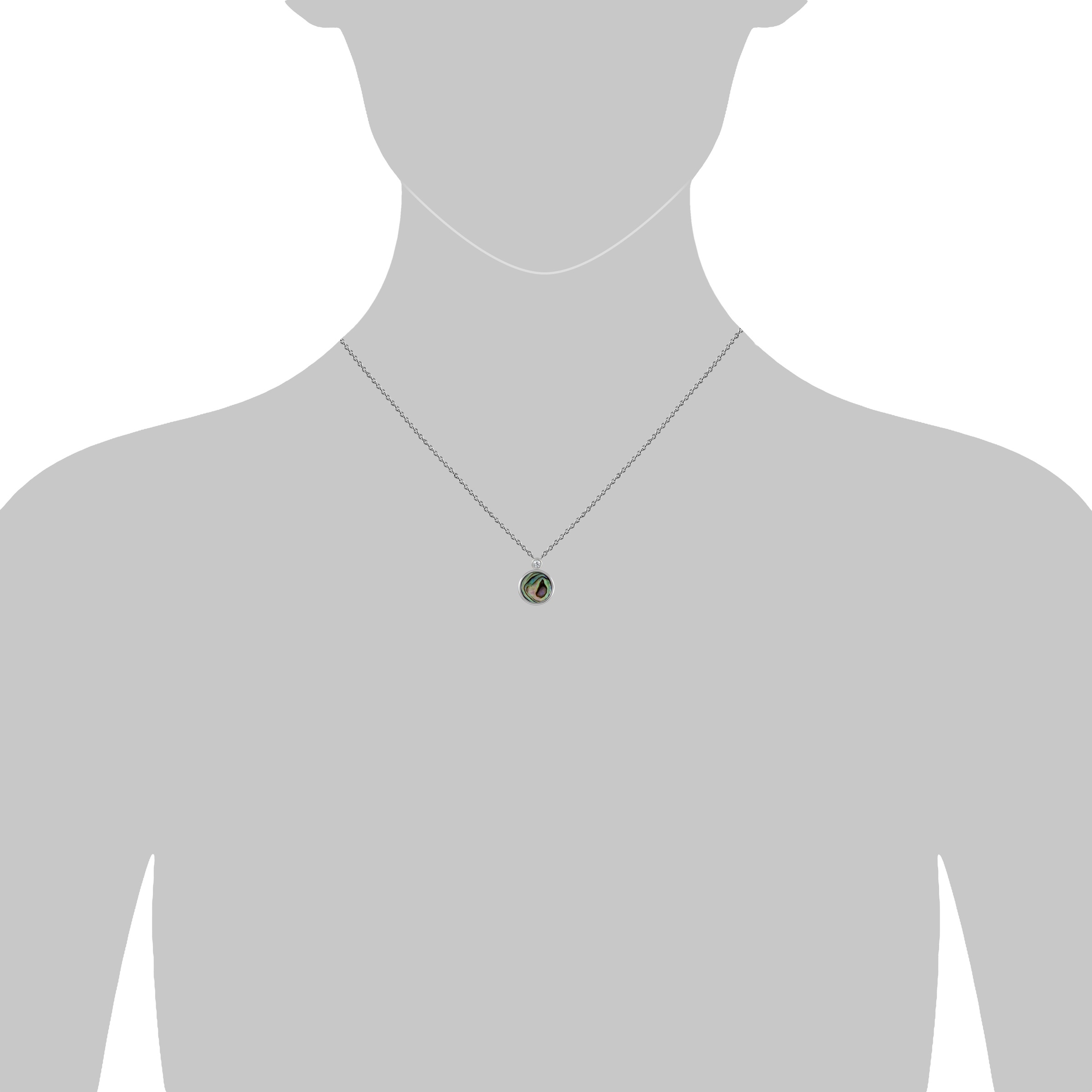 Vivance Collierkettchen »925 Silber rhodiniert Abalone Zirkonia«