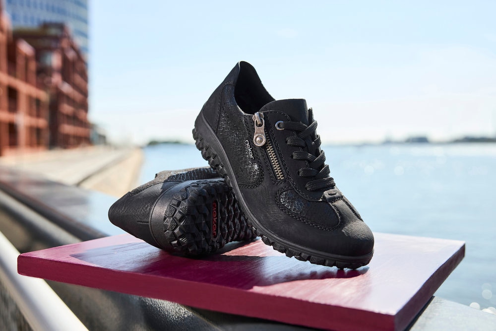 Rieker Keilsneaker, Schnürschuh, Halbschuh, Freizeitsneaker mit Reißverschluss