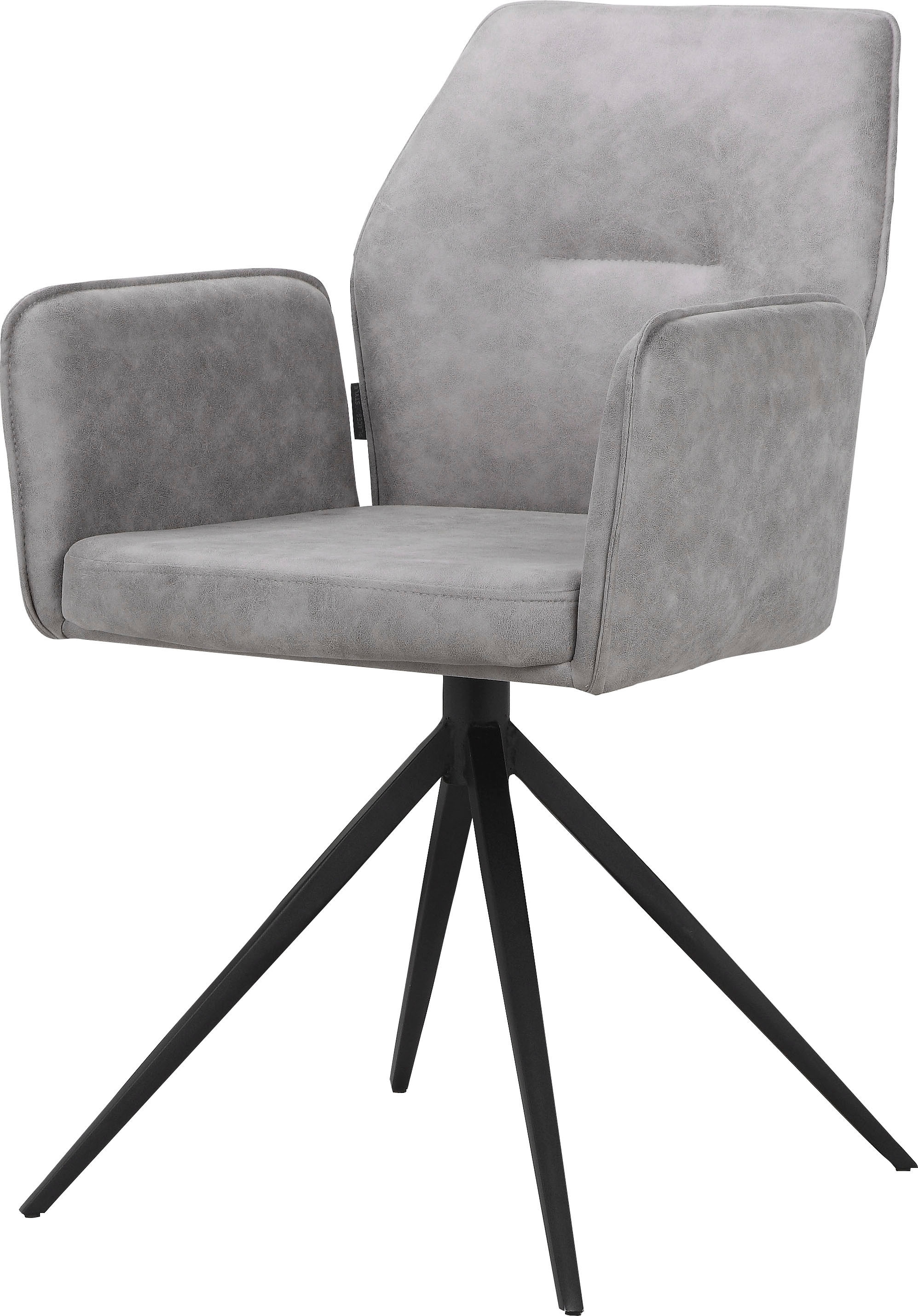 Places of Style Esszimmerstuhl »Ozias«, 2 St., Microfaser, Sitz und Rücken gepolstert, Gestell aus Metall schwarz, Sitzhöhe 50 cm