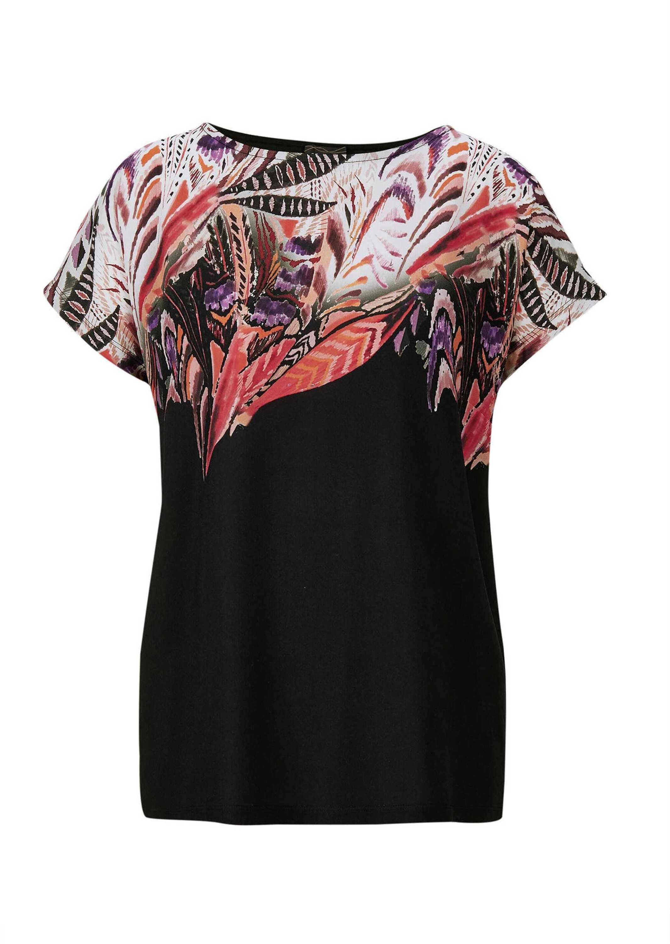 GOLDNER Kurzarmshirt "Kurzgröße Elegantes Oberteil mit Ethno-Muster" günstig online kaufen