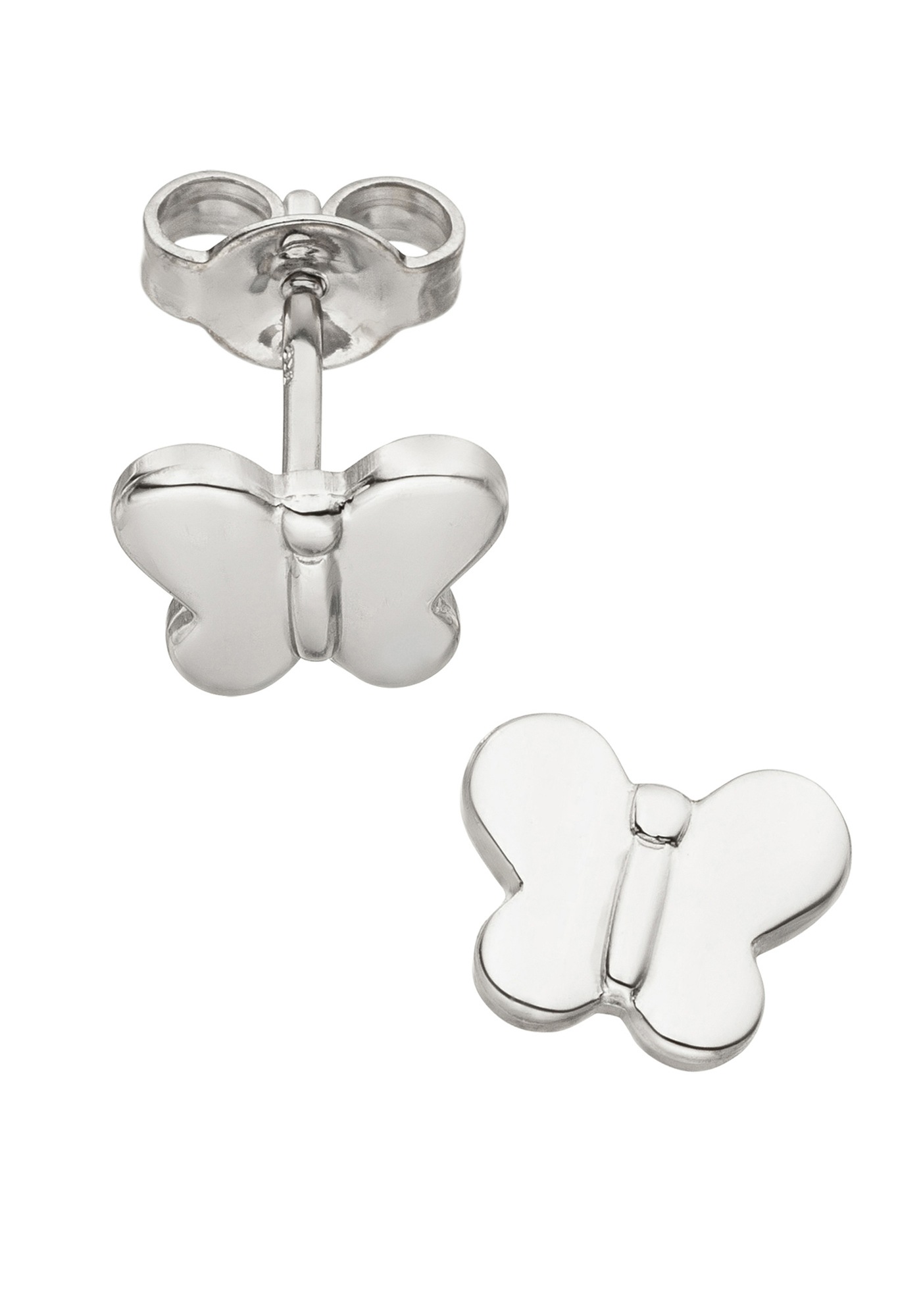 Paar Ohrstecker JOBO "Ohrringe Kinderohrringe Schmetterling", silber 925, Ohrringe, Mädchen, Silber 925 (Sterlingsilber), 925 Silber rhodiniert