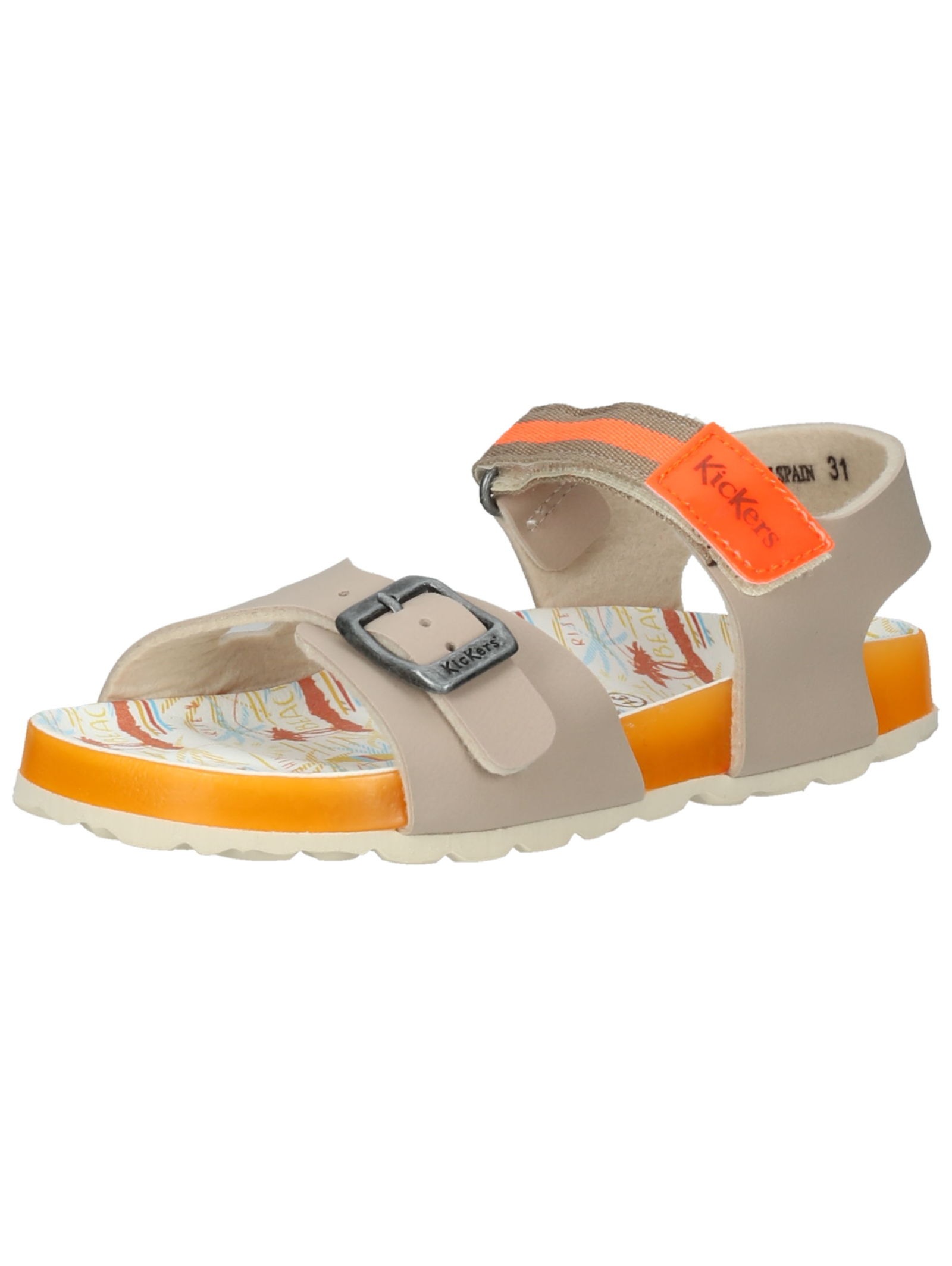 KICKERS Mädchen Sandale "Kickers Sandalen Lederimitat", Gr. 34beige, Lederimitat, Schuhe