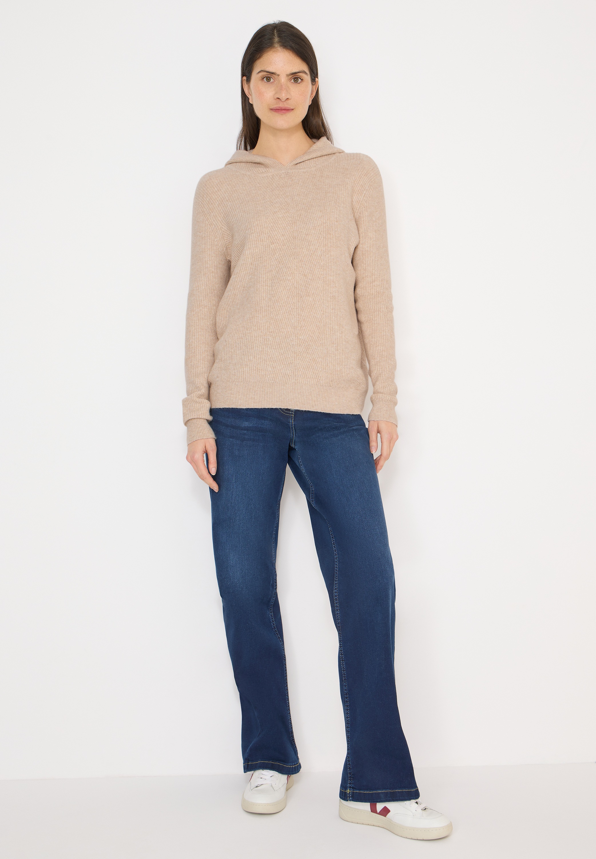 Strickpullover CECIL, Damen, Gr. XL (44), desert beige melange, Web, 37% Baumwolle, 34% Polyacryl, 26% Polyester, 3% Elasthan, unifarben, normal normal, ohne Ausschnitt, gerader Abschluss, Pullover Strickpullover, mit Struktur 6