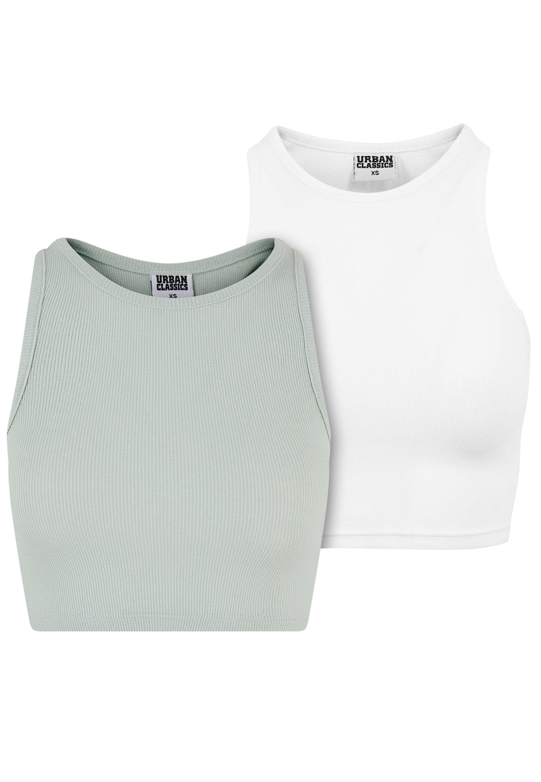 URBAN CLASSICS Muskelshirt »Urban Classics Damen Ladies Cropped Rib Top 2-Pack«