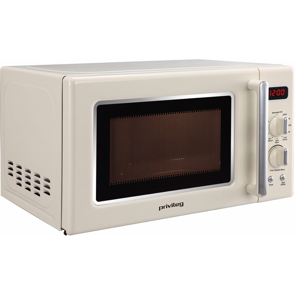 Privileg Mikrowelle »670559«, Grill, 700 W, im Retro-Design, 8 Automatikprogramme, beige