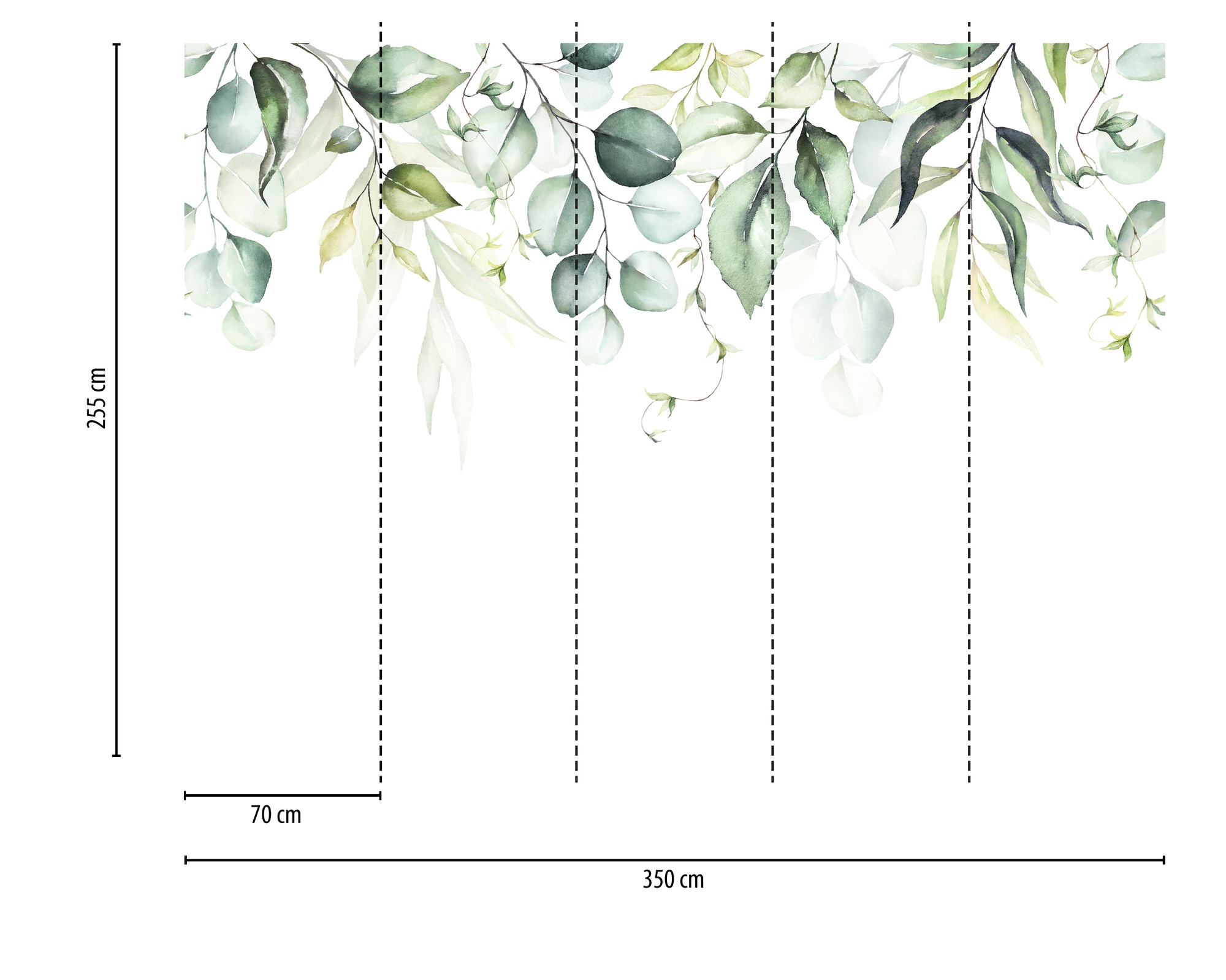 A.S. Création Vliestapete »Fototapete Blätter Aquarell Grün Weiß Botanisch« matt strukturiert