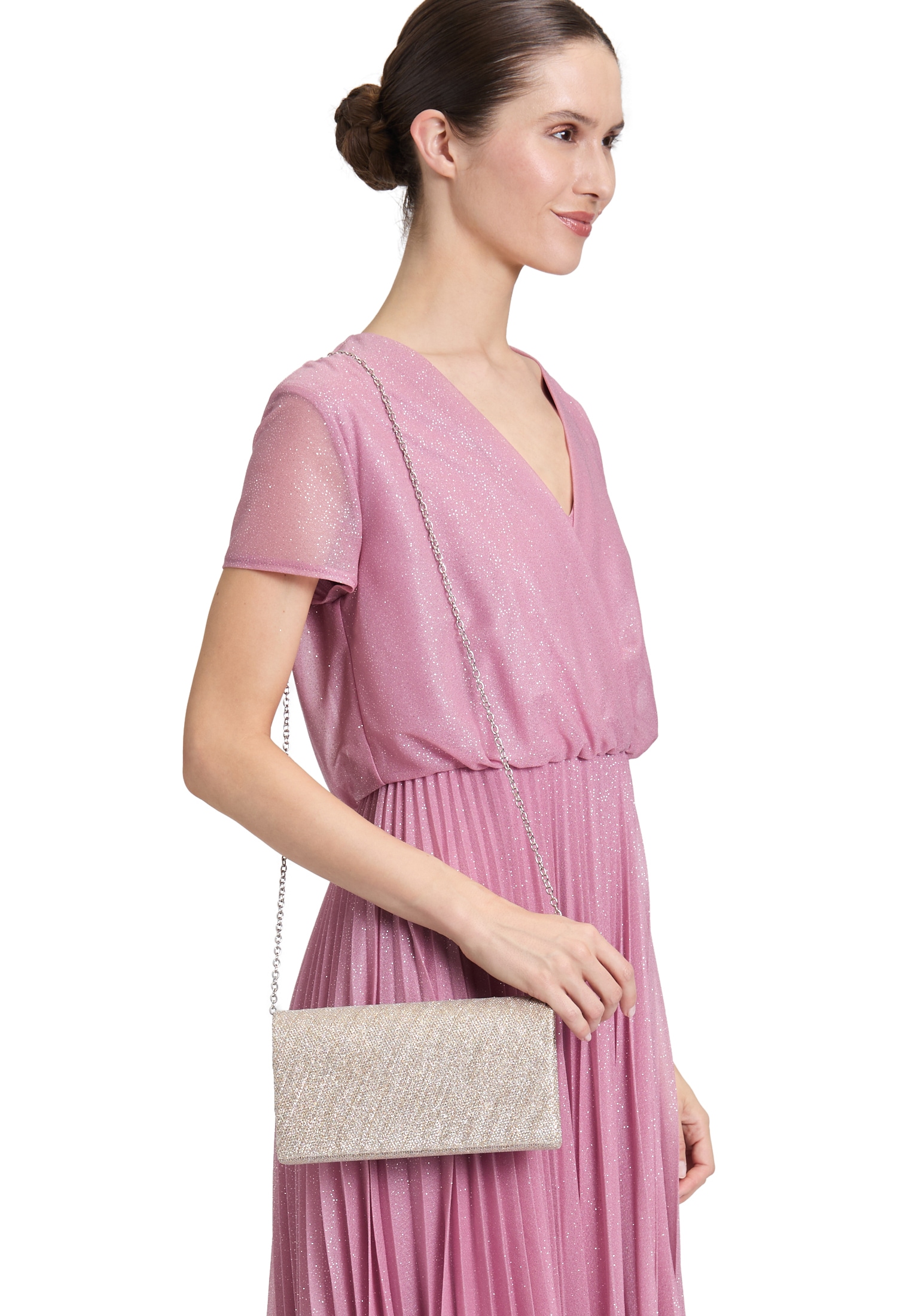Vera Mont Abendtasche »Vera Mont Damen Clutch-Tasche im Glitzer-Look«, Falten