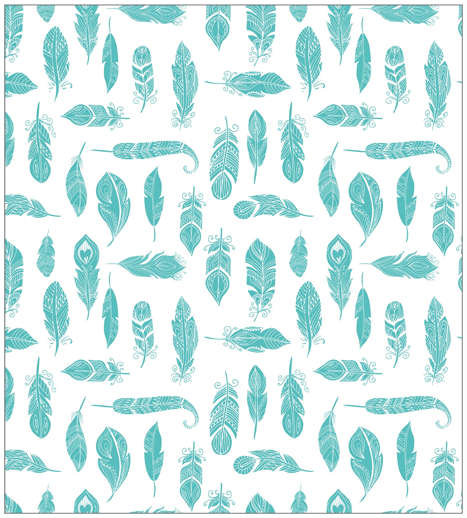 MySpotti Fensterfolie statisch »Look | 100 haftend, halbtransparent, cm, Feathers bestellen haftend 90 turquois«, BAUR x glattstatisch